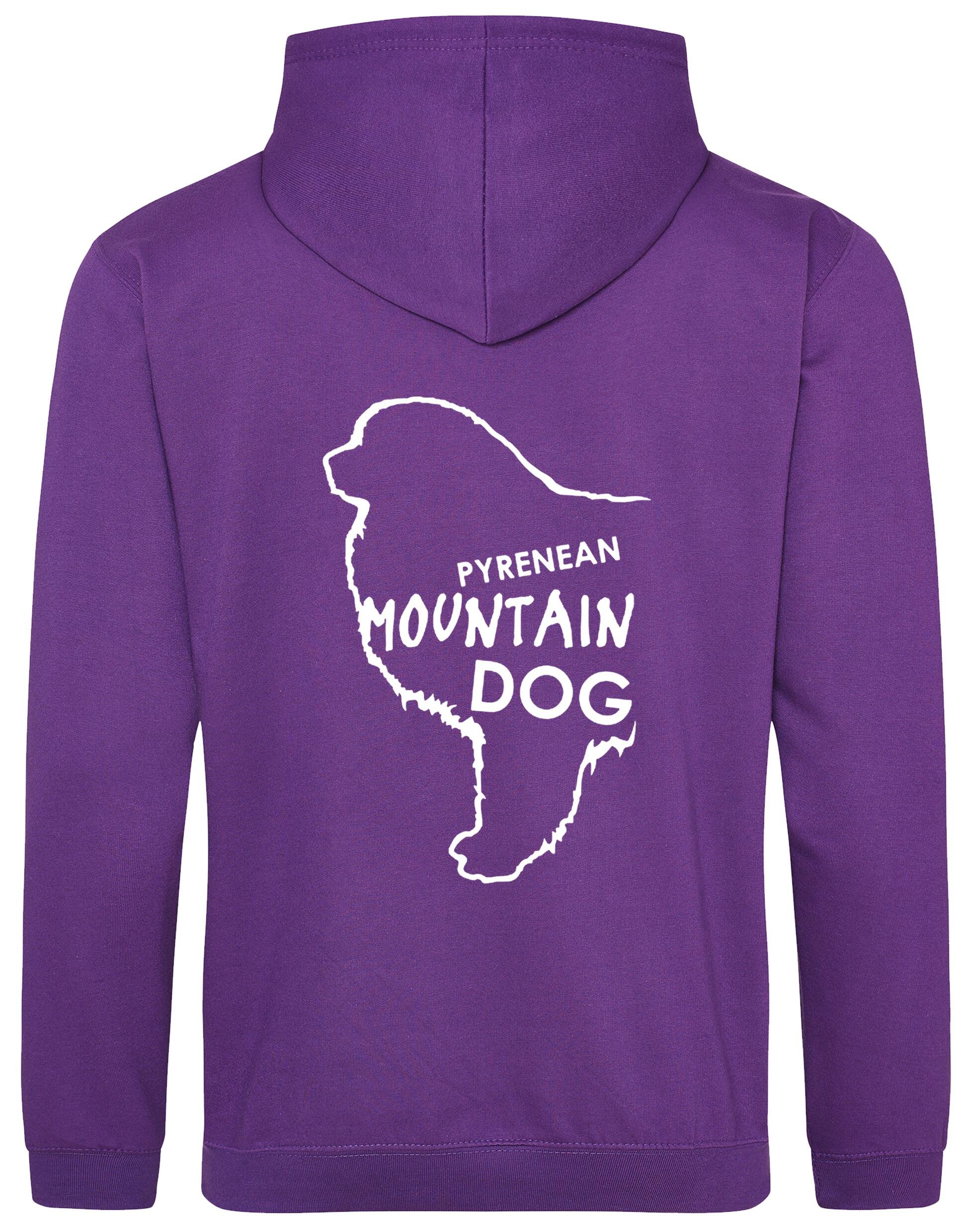 Unisex Pyrenean Mountain Dog Design Pullover Hoodie featuring exclusive breed artwork with personalization options, crafted from premium heavy-blend fabric with a cozy brushed fleece interior, ribbed cuffs, and a double-fabric hood for stylish, comfortable outdoor wear.
