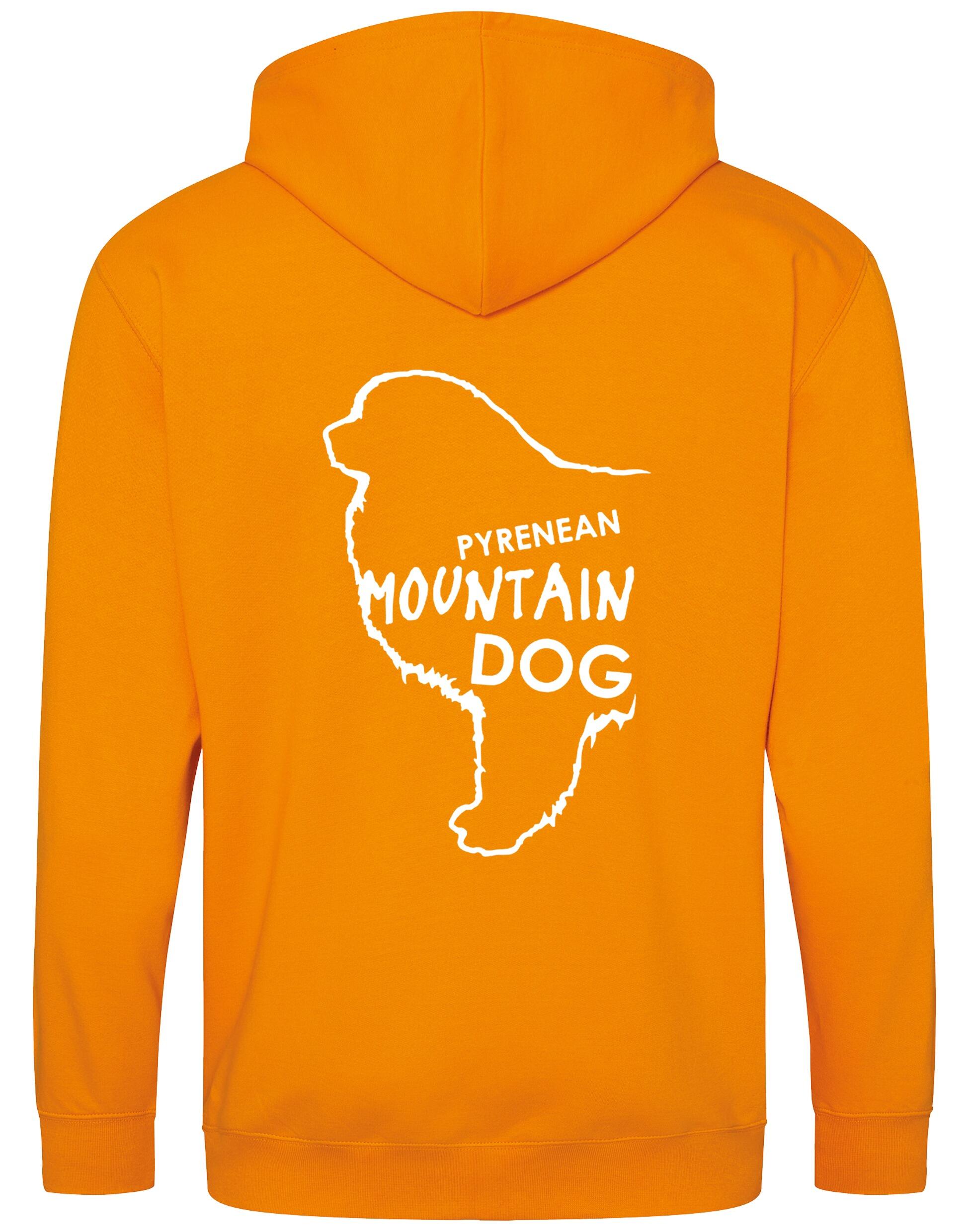 Unisex Pyrenean Mountain Dog Zipped Hoodie featuring exclusive breed artwork with personalization options, crafted from premium heavy-blend fabric with a cozy brushed fleece interior, full-zip closure, and kangaroo pocket for stylish, versatile outdoor wear.