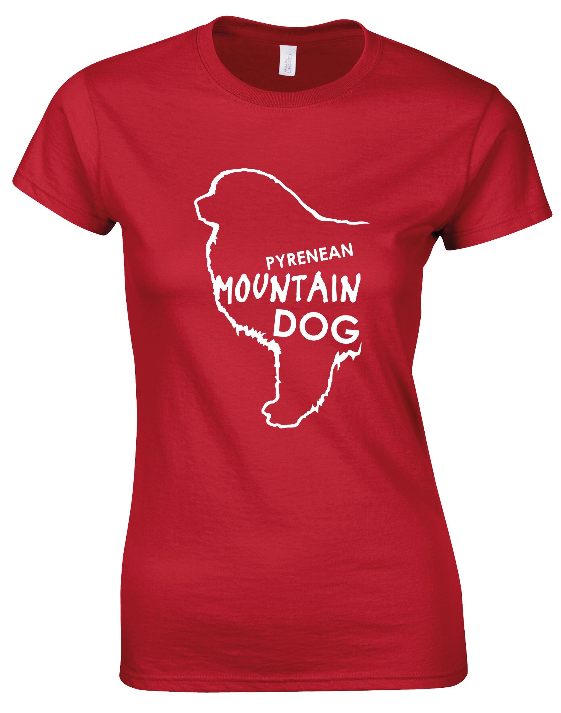 Female Roundneck T-shirt featuring exclusive Pyrenean Mountain Dog artwork, crafted from premium breathable cotton for all-day comfort and a flattering feminine fit, perfect for Pyrenean Mountain Dog enthusiasts.