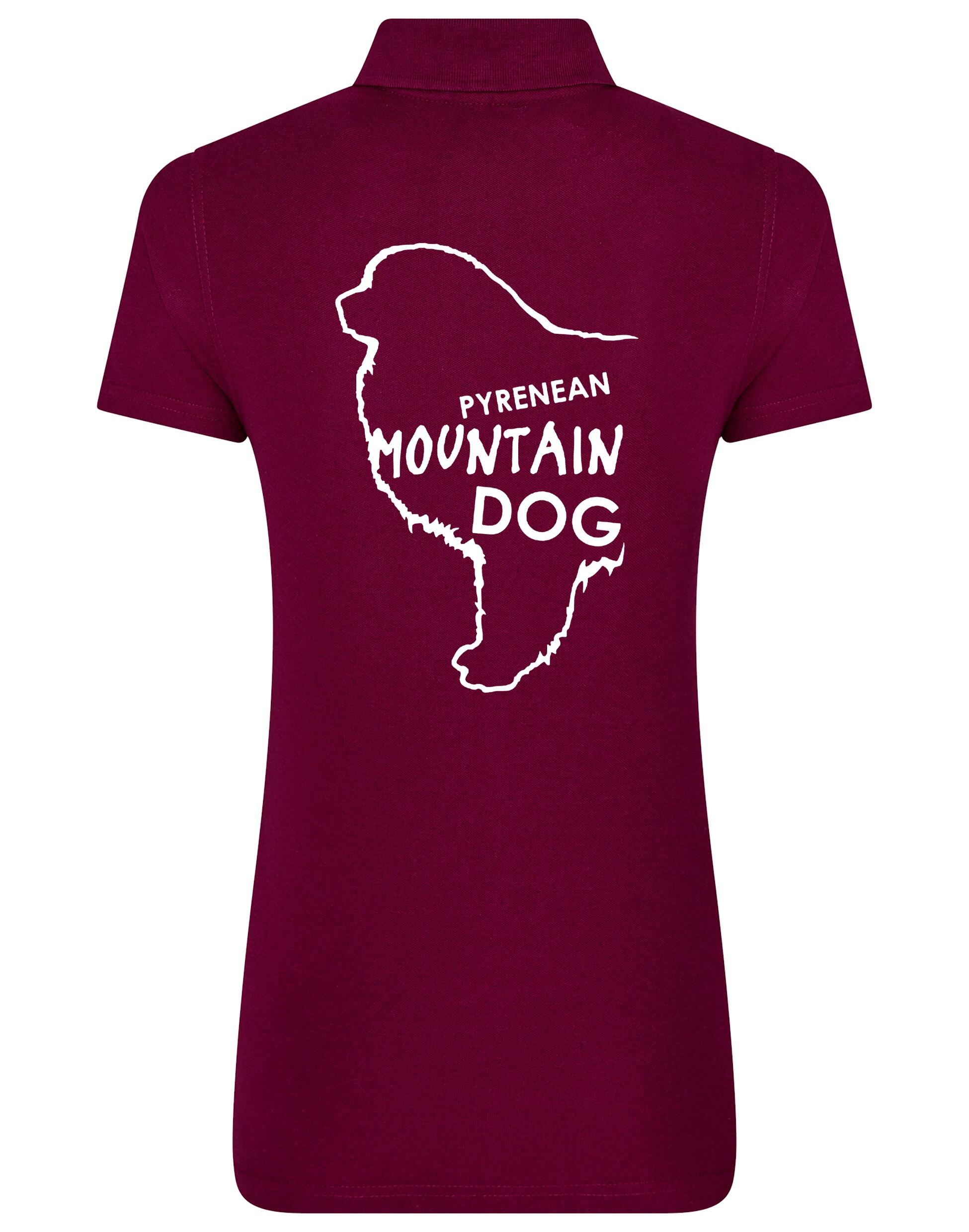 Women's Cotton Polo featuring exclusive Pyrenean Mountain Dog artwork, crafted from premium breathable cotton for all-day comfort and a flattering feminine fit, perfect for Pyrenean Mountain Dog enthusiasts.