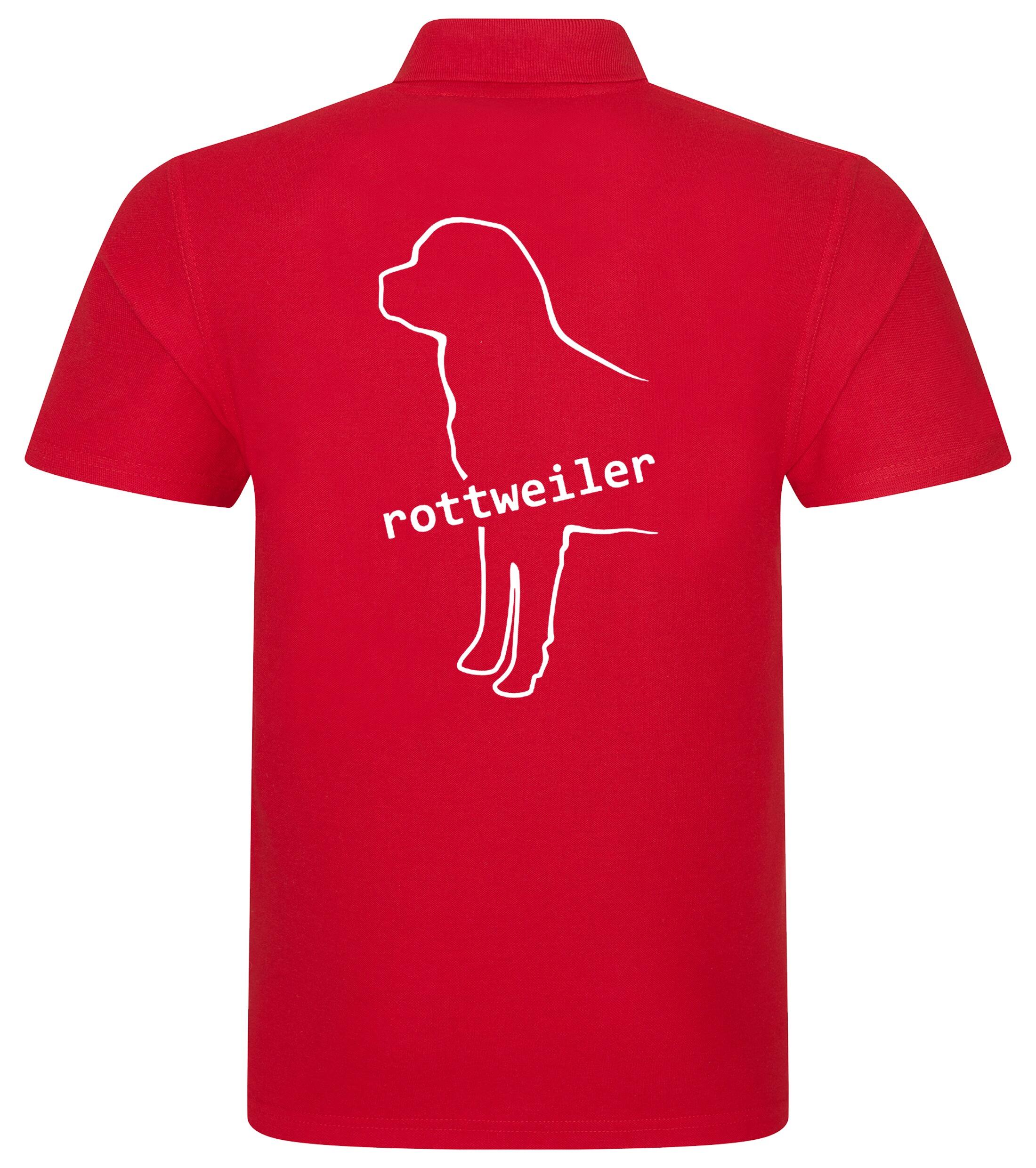 Rottweiler Unisex Cotton Polo featuring exclusive breed artwork, soft breathable cotton fabric, relaxed unisex fit, and classic polo collar for comfort, versatility, and breed pride.