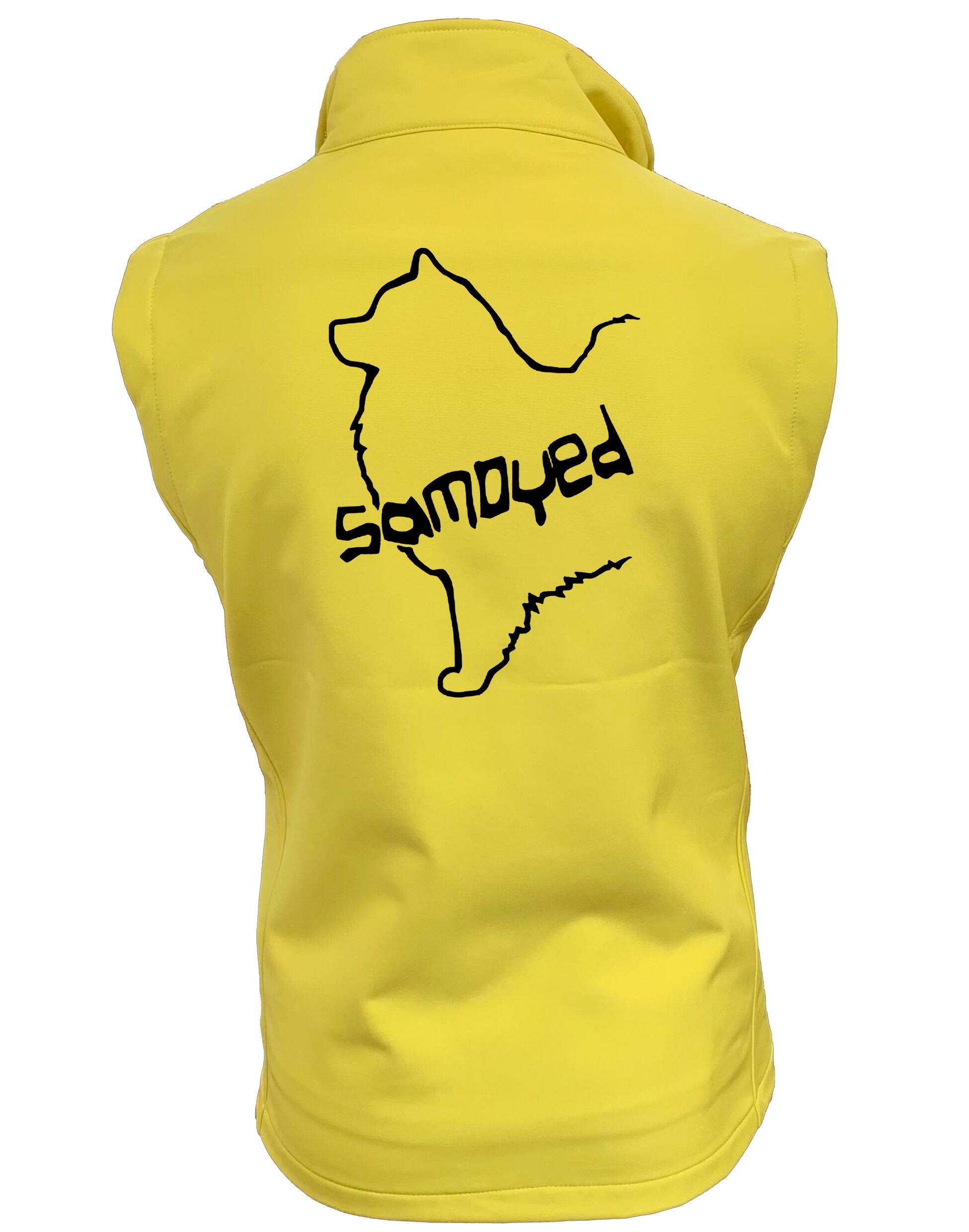 Samoyed Unisex Softshell Jacket featuring exclusive breed artwork, water-resistant outer fabric, soft fleece lining, and a versatile unisex fit for comfort, warmth, and breed pride.
