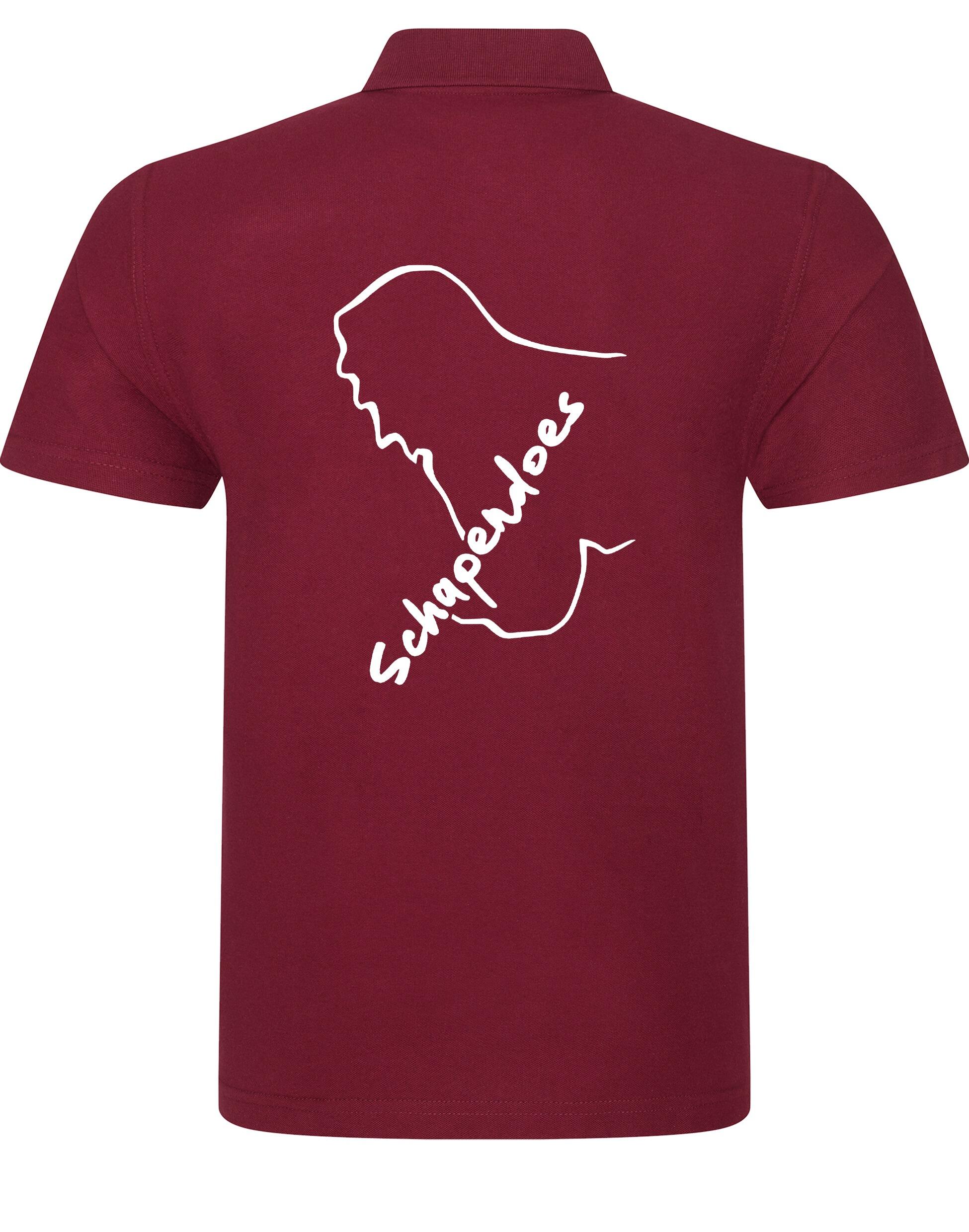 Unisex cotton polo shirt featuring exclusive Schapendoes breed design, breathable lightweight fabric, and relaxed fit – perfect for Schapendoes dog lovers.