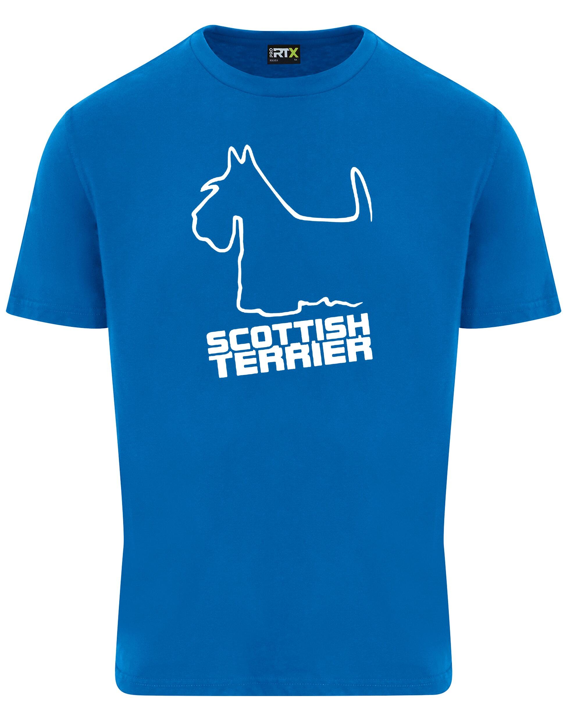 Scottish Terrier Unisex Roundneck T-shirt with exclusive breed graphic, breathable premium cotton fabric, and relaxed unisex fit.