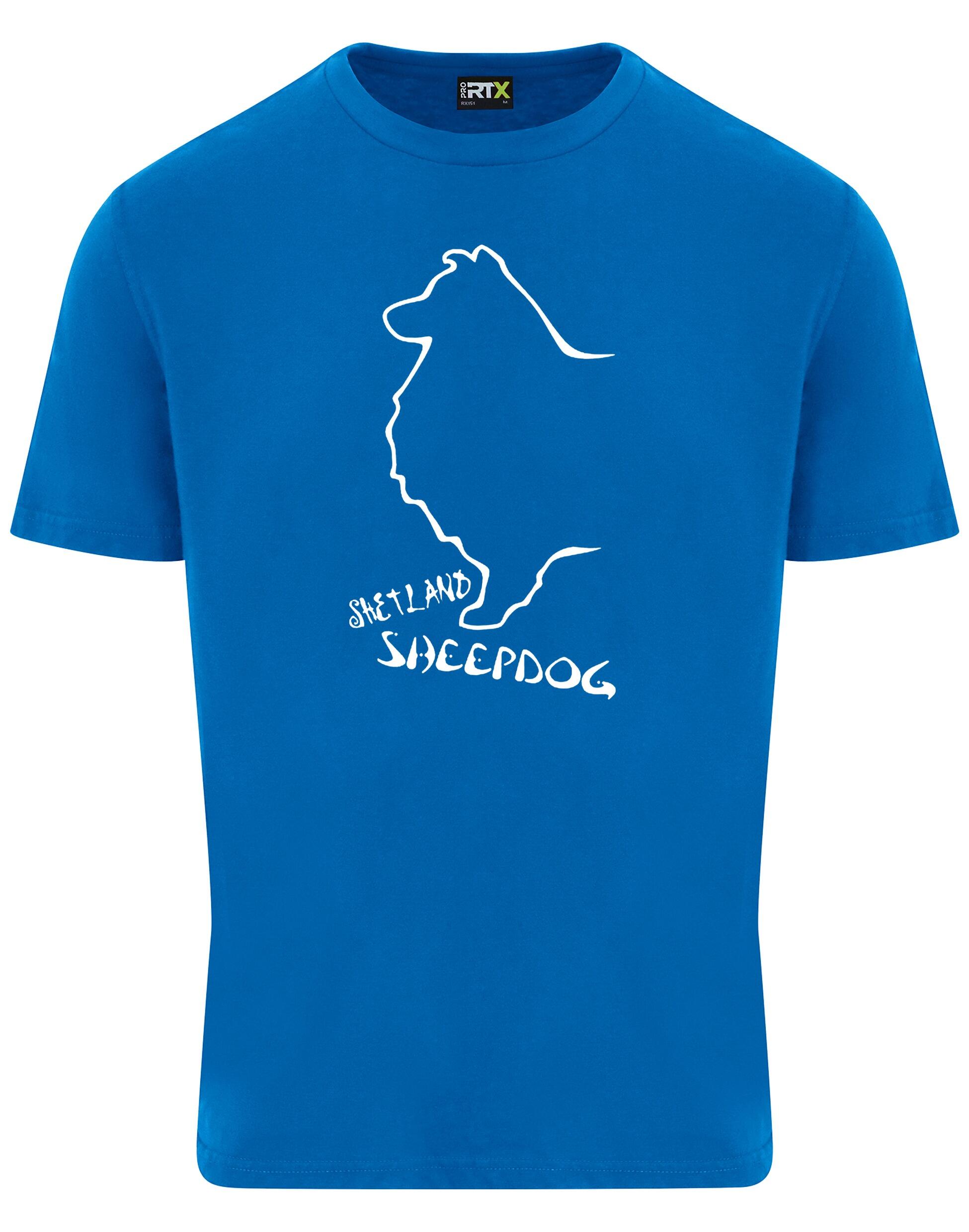 Unisex Roundneck T-shirt featuring exclusive Shetland Sheepdog graphic design