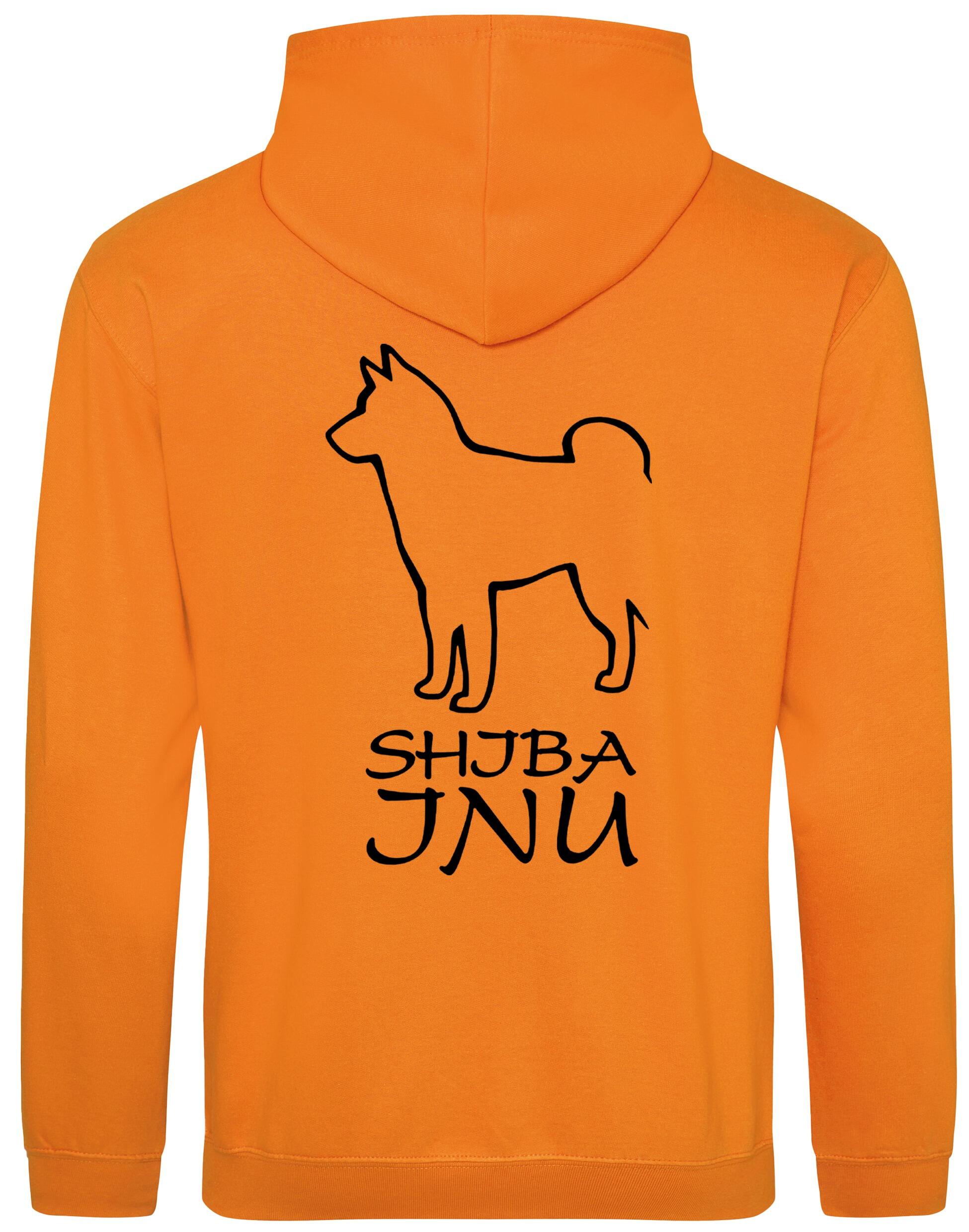 Heavy-blend pullover hoodie with exclusive Shiba Inu artwork on the back and paw prints on the front, featuring a kangaroo pouch pocket and double-fabric hood – ideal for dog lovers seeking comfort, warmth, and breed pride.