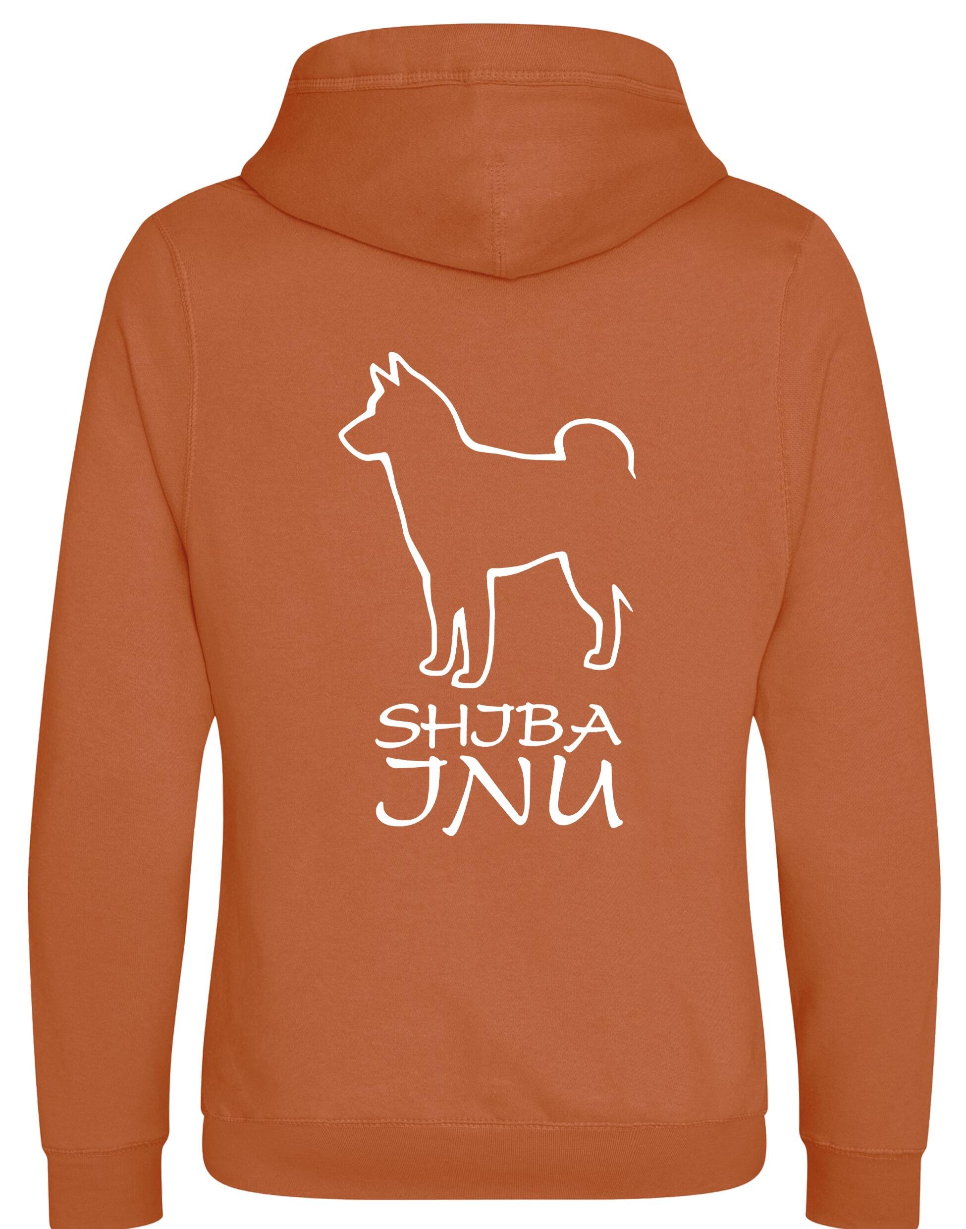 Unisex crossneck pullover hoodie with exclusive Shiba Inu artwork on the back, featuring a fleece-lined interior, kangaroo pocket, and ribbed cuffs – a cozy and stylish choice for breed lovers.