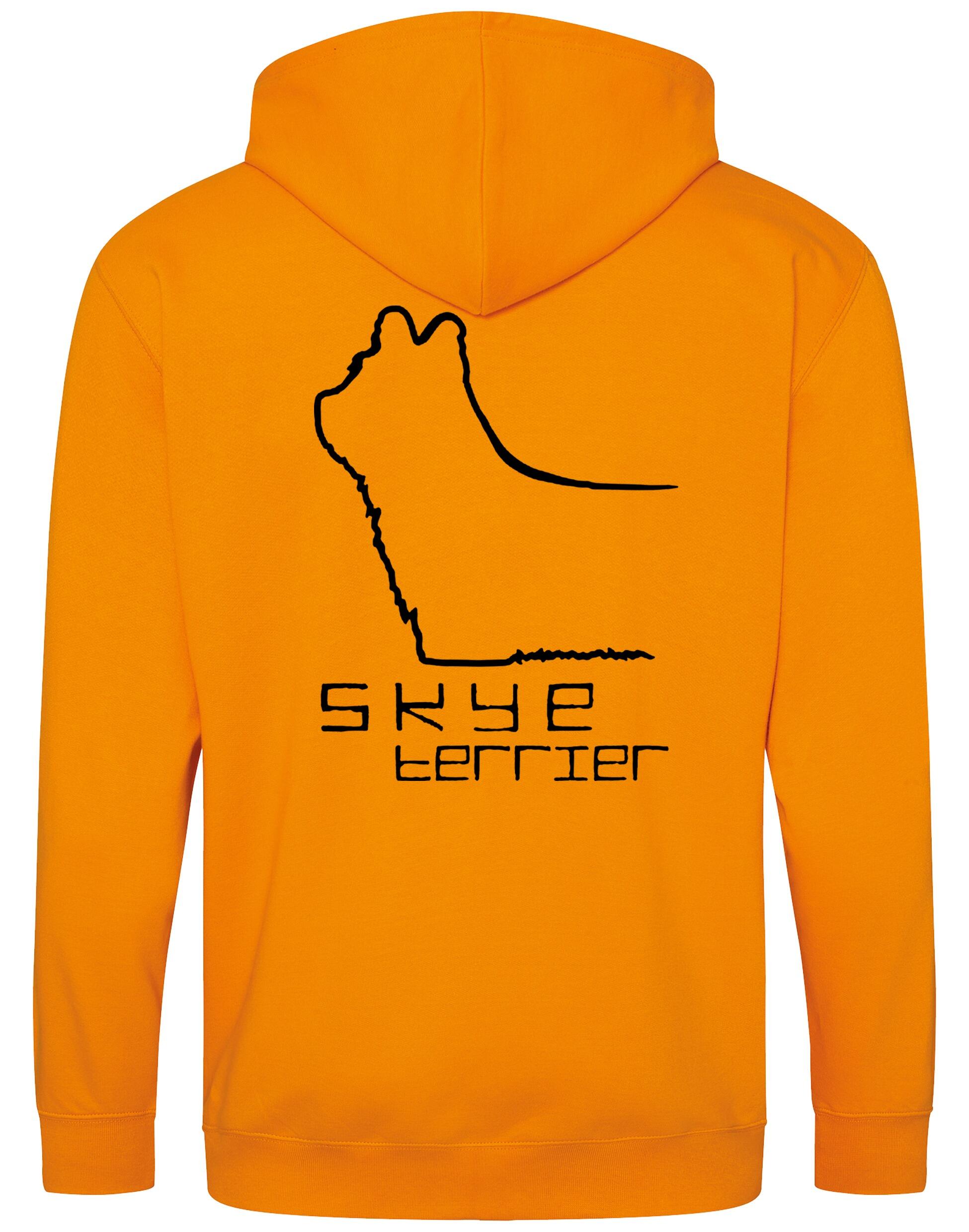 Unisex zipped hoodie with exclusive Skye Terrier design on the back and paw prints on the front, complete with double-fabric hood and front pockets. A warm, stylish piece for Skye Terrier lovers, perfect for dog shows, outdoor walks, or everyday comfort.