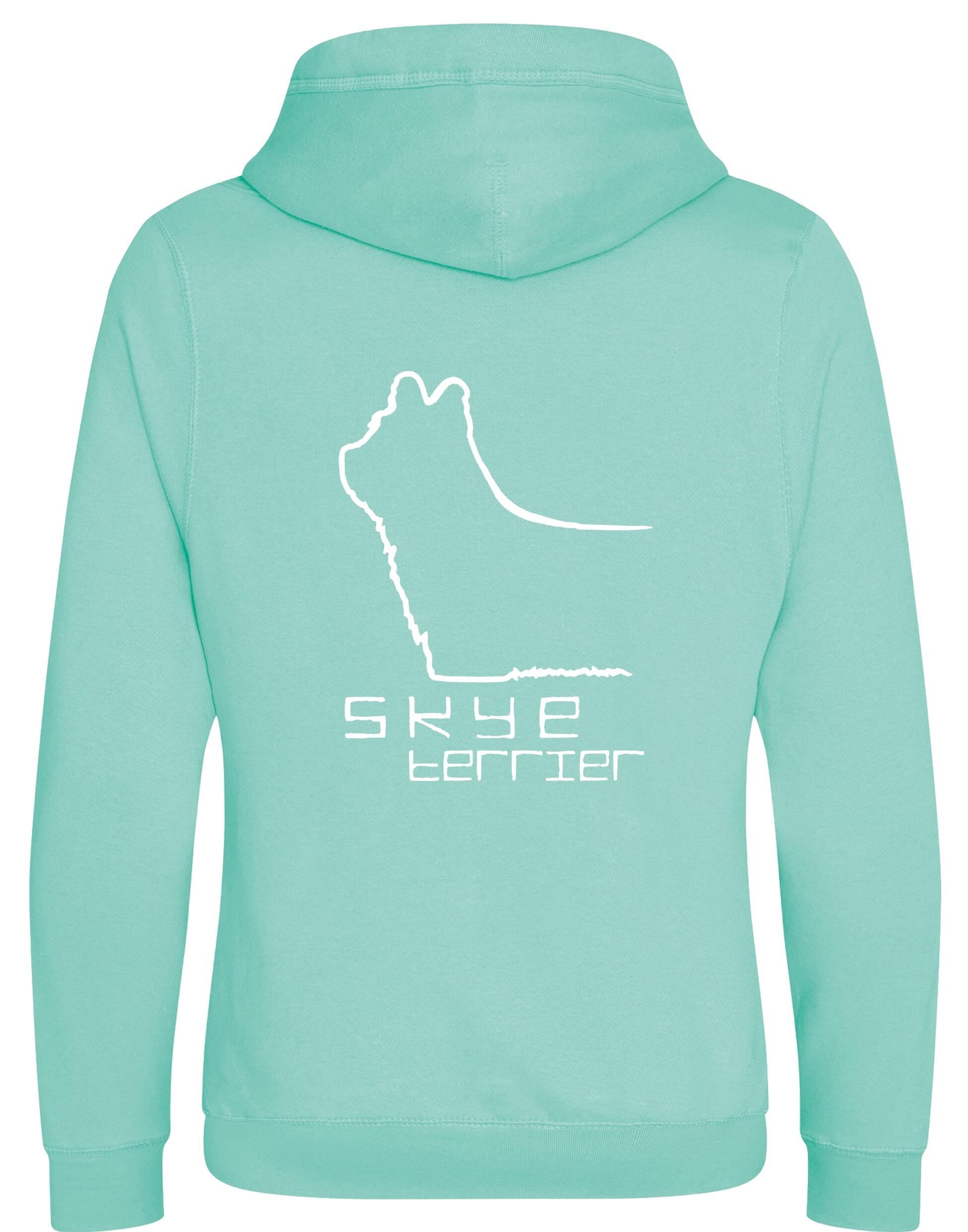 Unisex crossneck pullover hoodie with exclusive Skye Terrier artwork on the back, brushed fleece lining, and a spacious kangaroo pocket. A warm, stylish choice for Skye Terrier enthusiasts and perfect for casual wear or dog events.