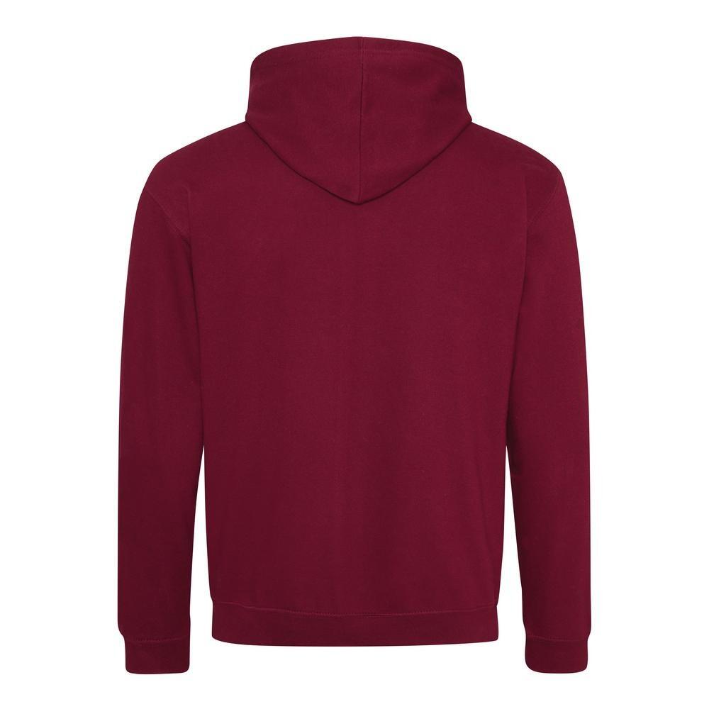 Contrast Plain Pullover Hoodie Burgundy/Gold