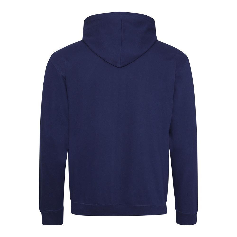 Contrast Plain Pullover Hoodie Navy/Yellow