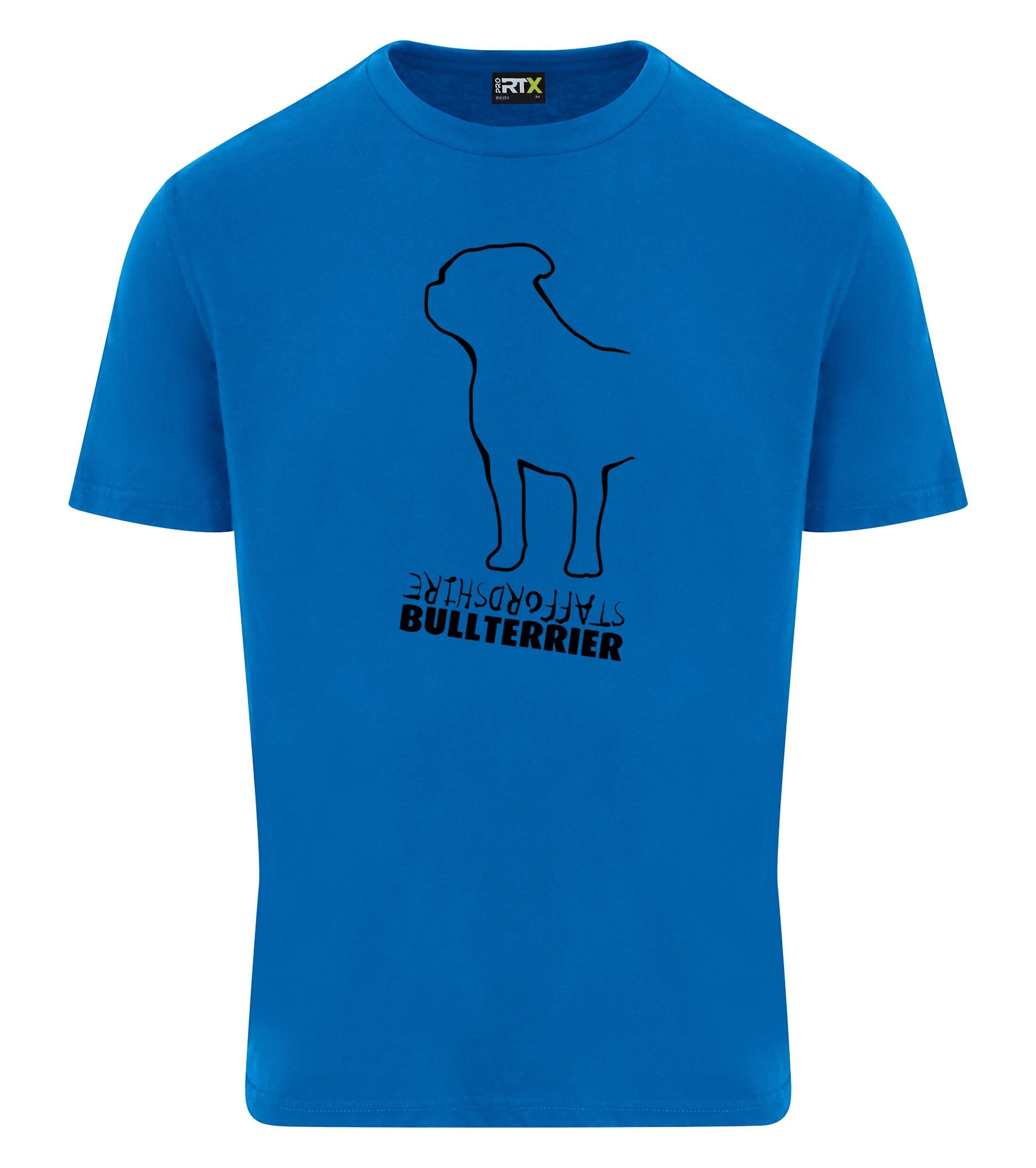 Unisex Staffordshire Bullterrier T-Shirt Sapphire Blue (Black)