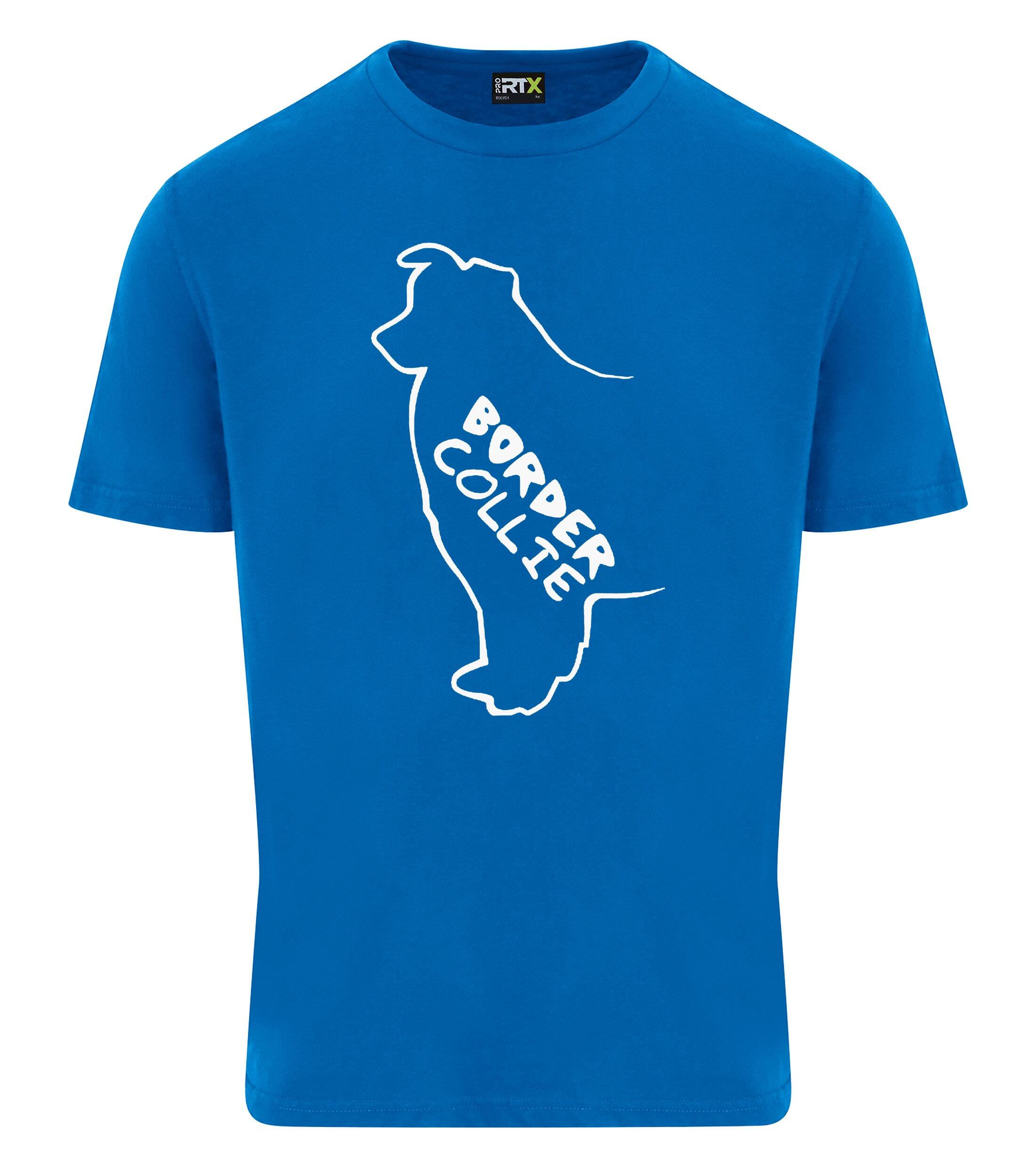 Unisex Border Collie T-Shirt Sapphire Blue (White)