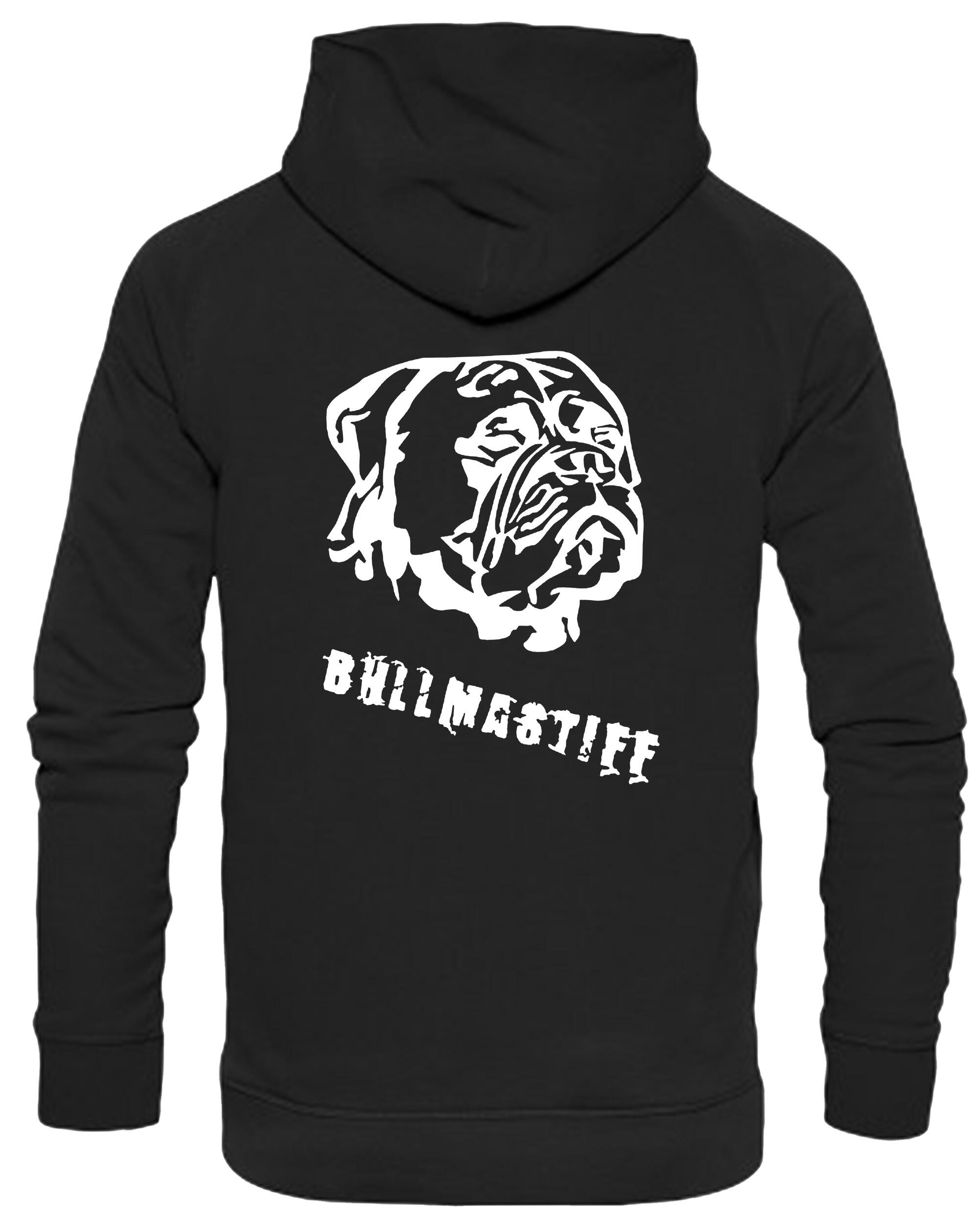 Unisex Bullmastiff Pullover Hoodie Black (White)
