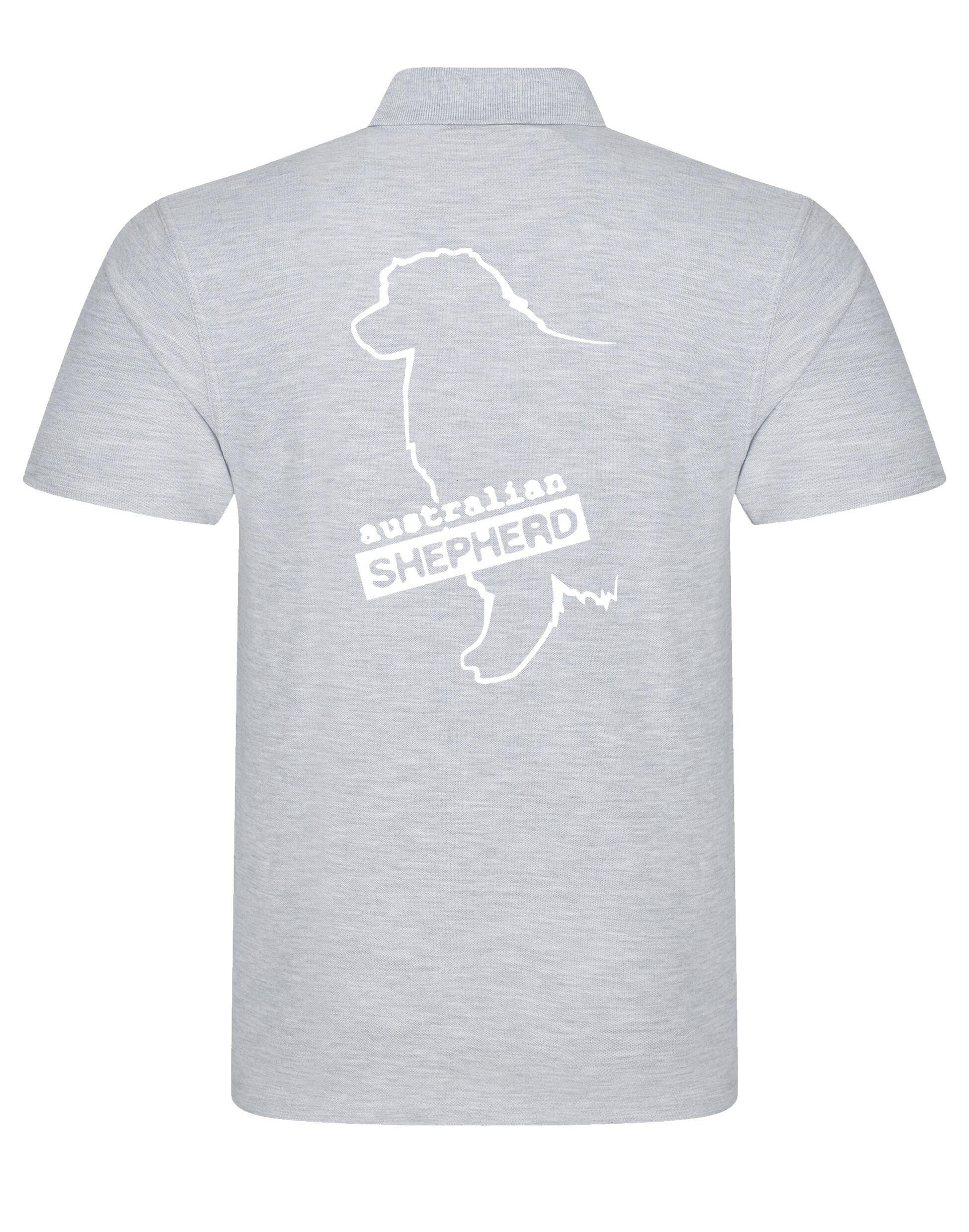 Unisex Australian Shepherd Polo Shirt Heather Grey (White)
