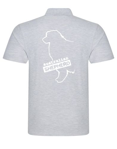 Unisex Australian Shepherd Polo Shirt Heather Grey (White)