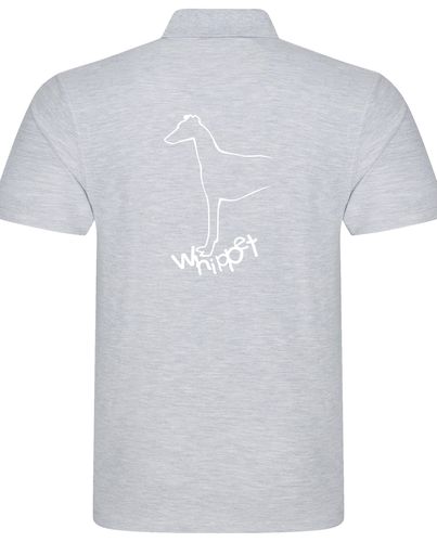 Unisex Whippet Polo Shirt Heather Grey (White)