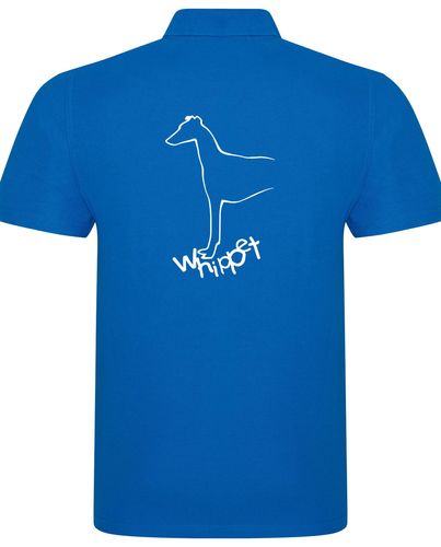 Unisex Whippet Polo Shirt Sapphire Blue (White)