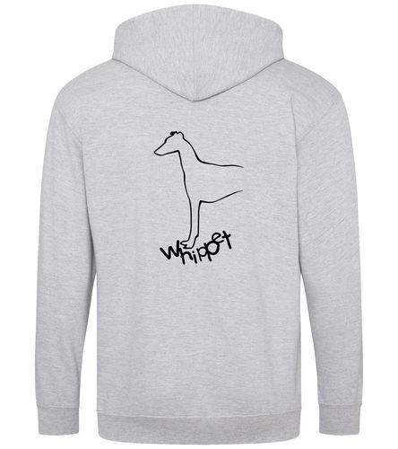 Unisex Whippet Zipped Hoodie Heather Grey (Black)