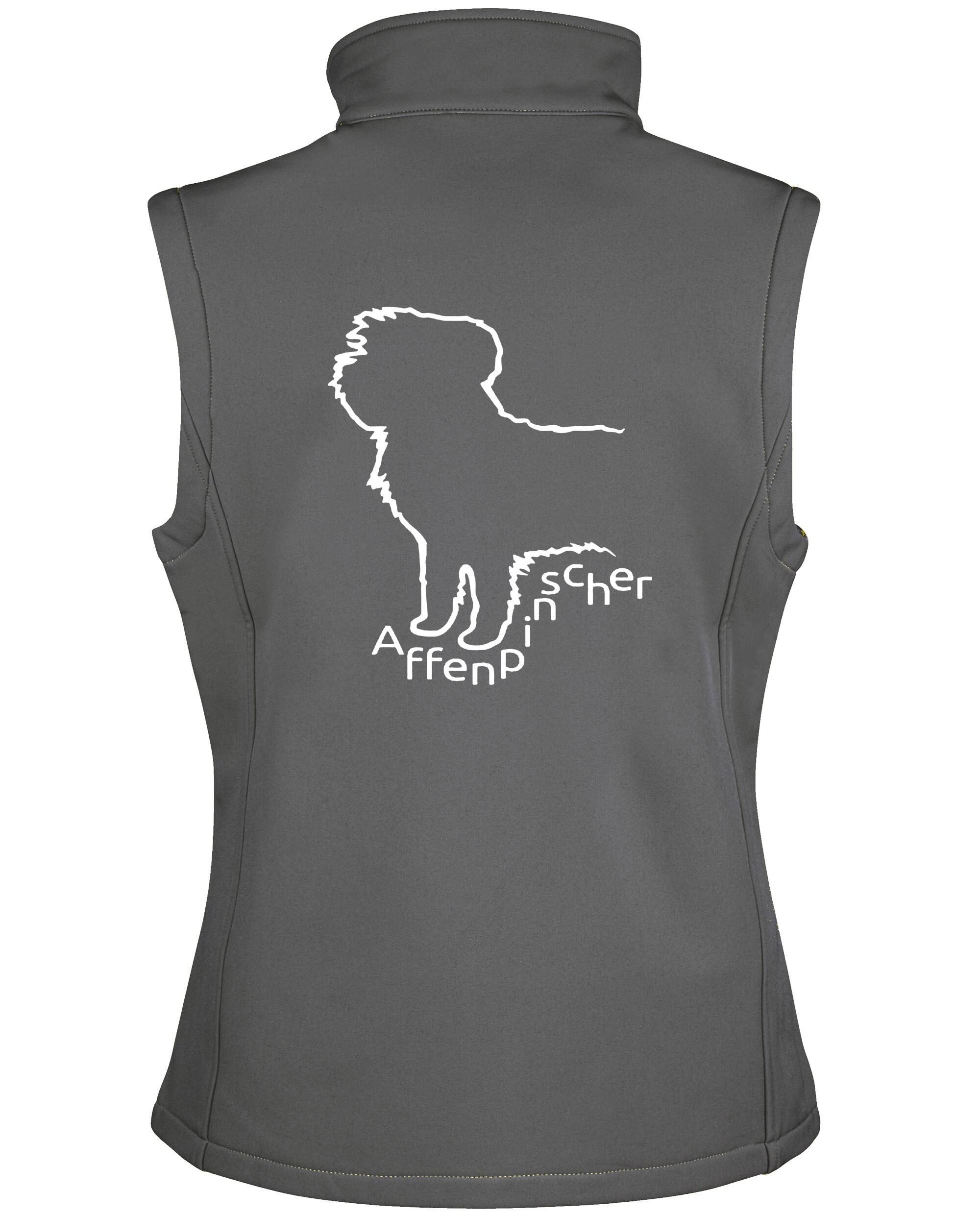 Unisex Affenpinscher Softshell Jacket Charcoal (White)