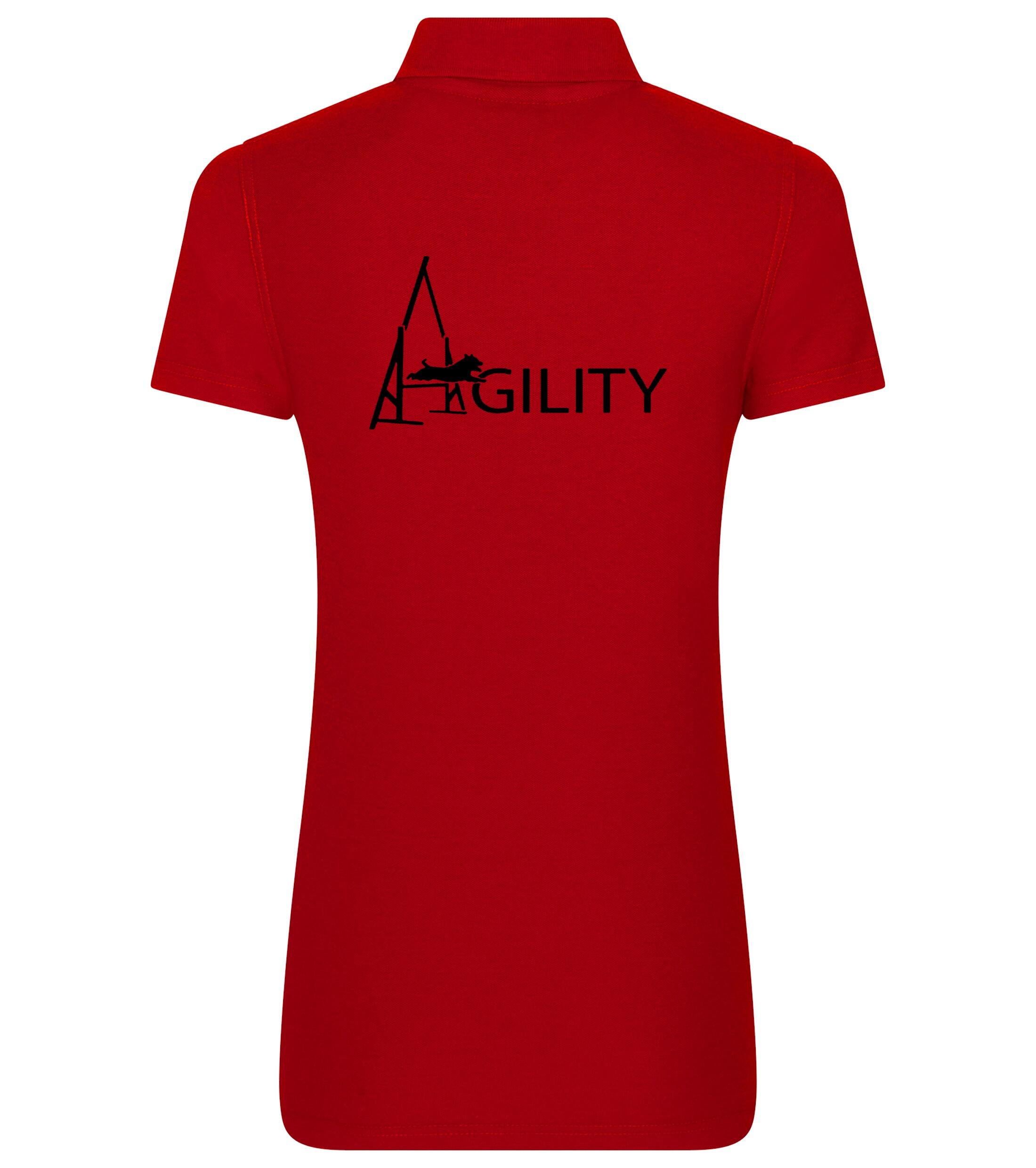 Female Agility Polo Shirt Red (Black)