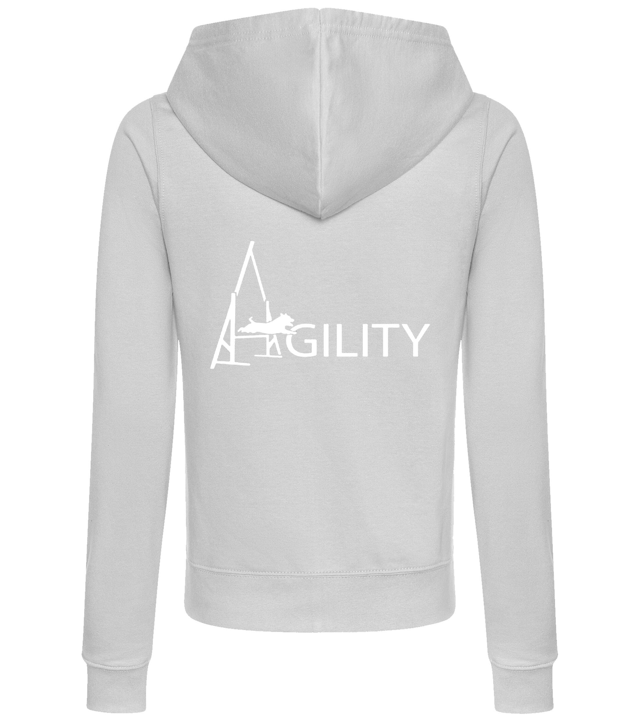 Female Agility Zipped Hoodie Heather Grey (White)