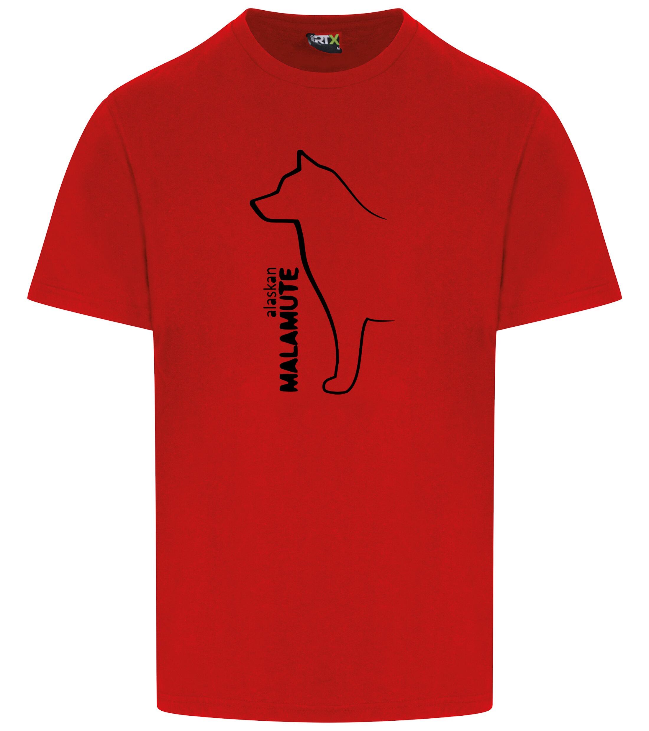 Unisex Alaskan Malamute Roundneck T-Shirt Red (Black)