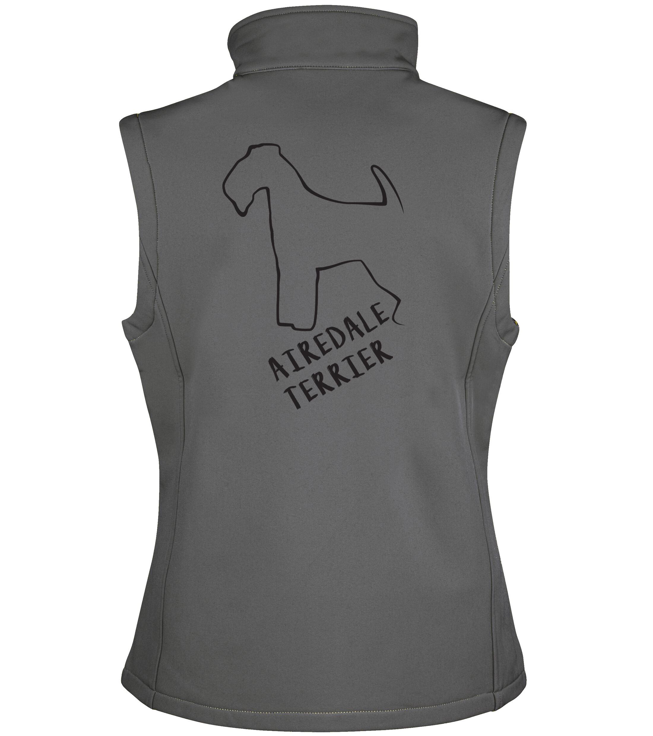 Female Airedale Terrier Softshell Gilet Charcoal (Black)