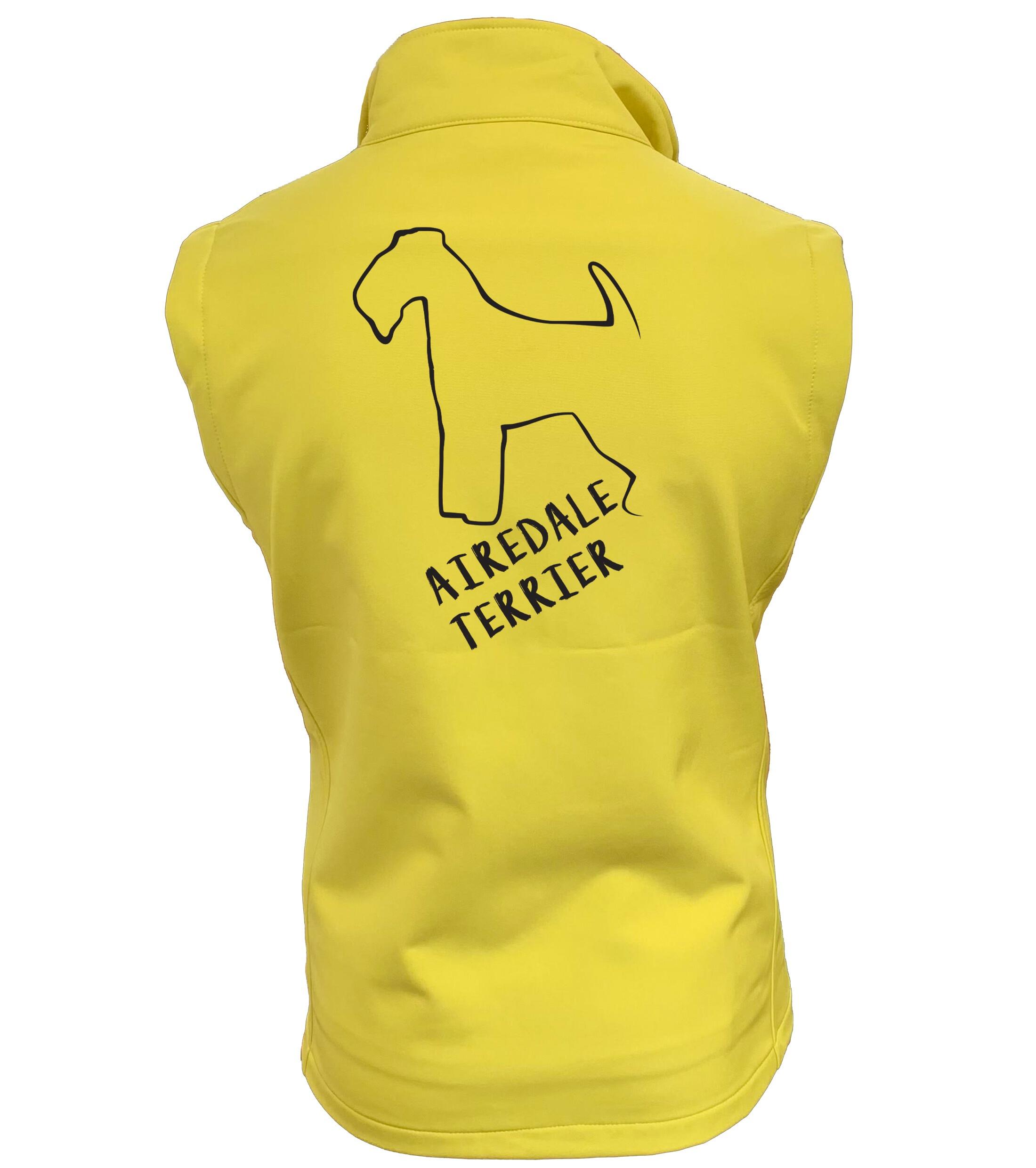 Female Airedale Terrier Softshell Jacket Yellow (Black)