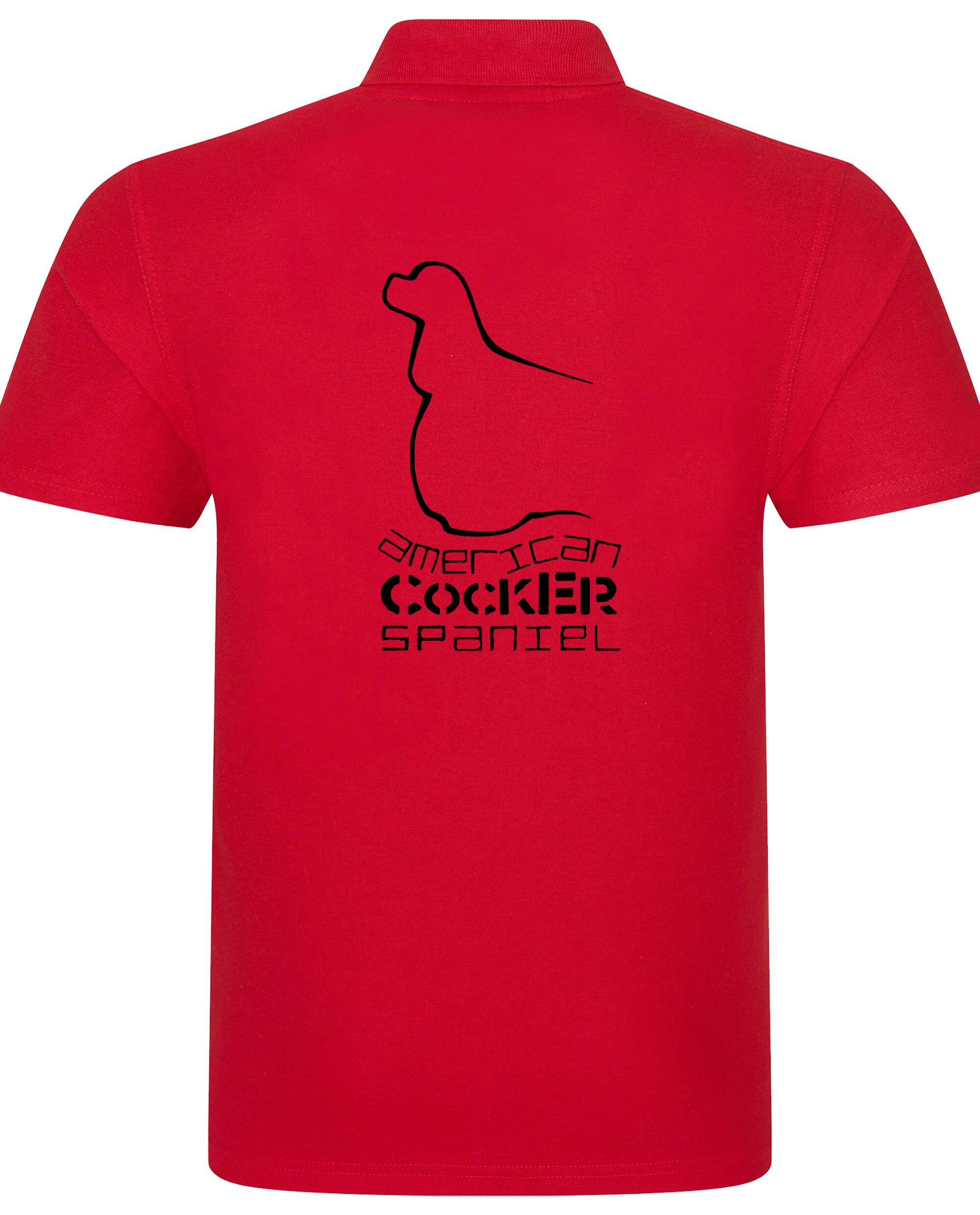 Unisex American Cocker Spaniel Polo Shirt Red (Black)