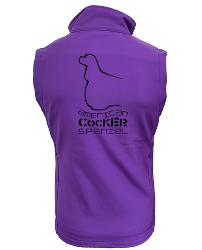 Female American Cocker Spaniel Softshell Jacket Purple (Black)