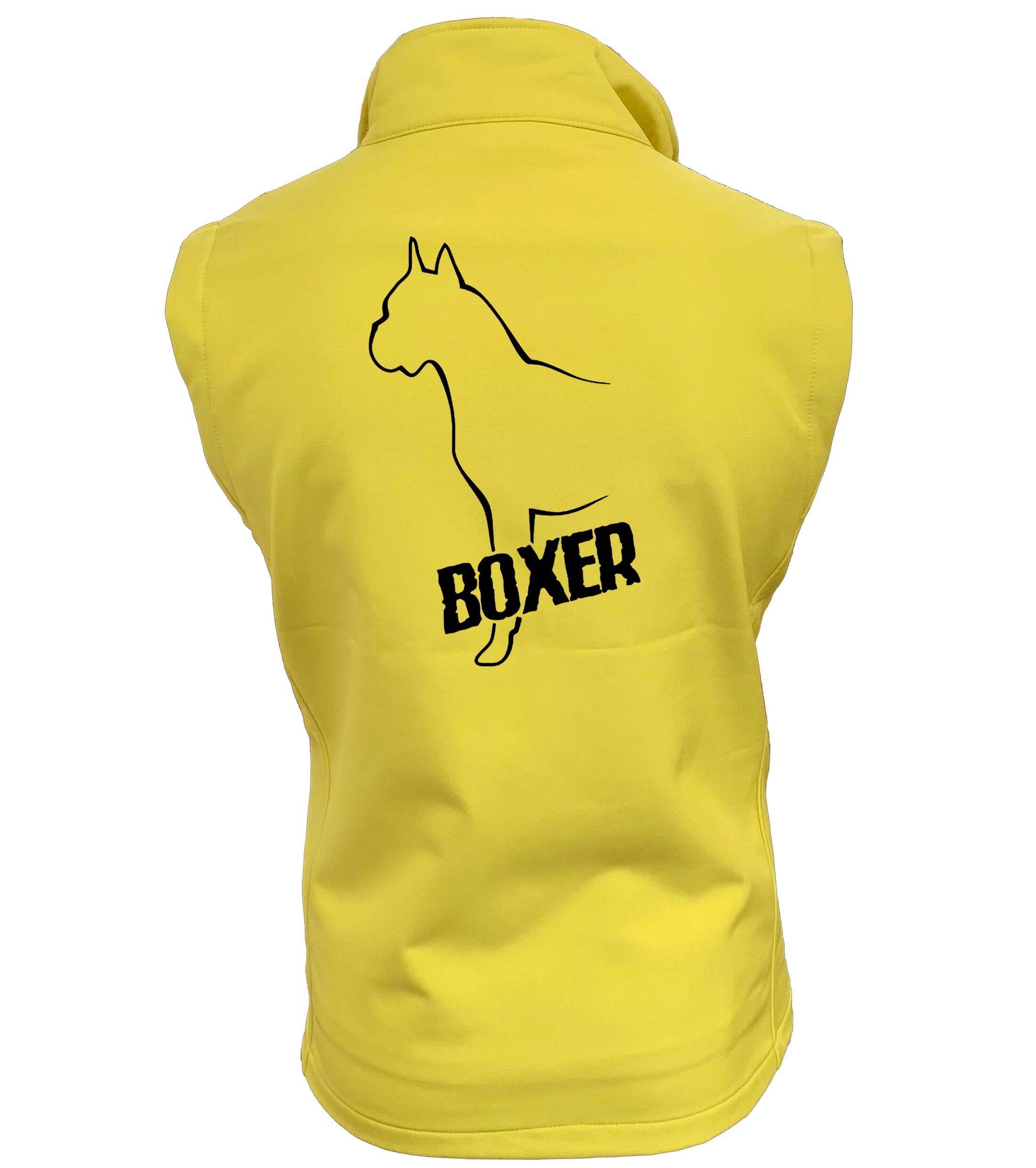 Female Boxer Ear Up Softshell Gilet Yellow (Black)