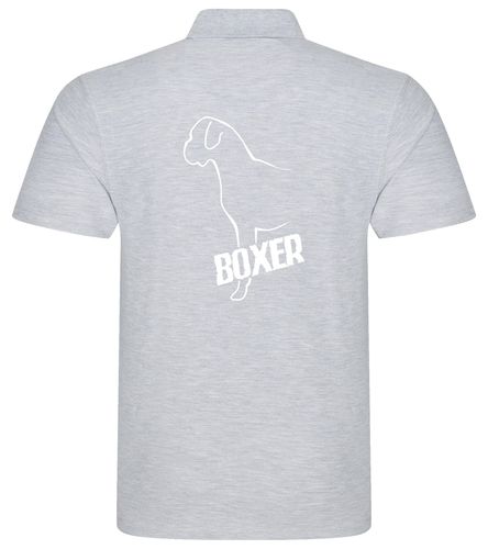 Unisex Boxer Ear Drop Polo Shirt Heather Grey (White)