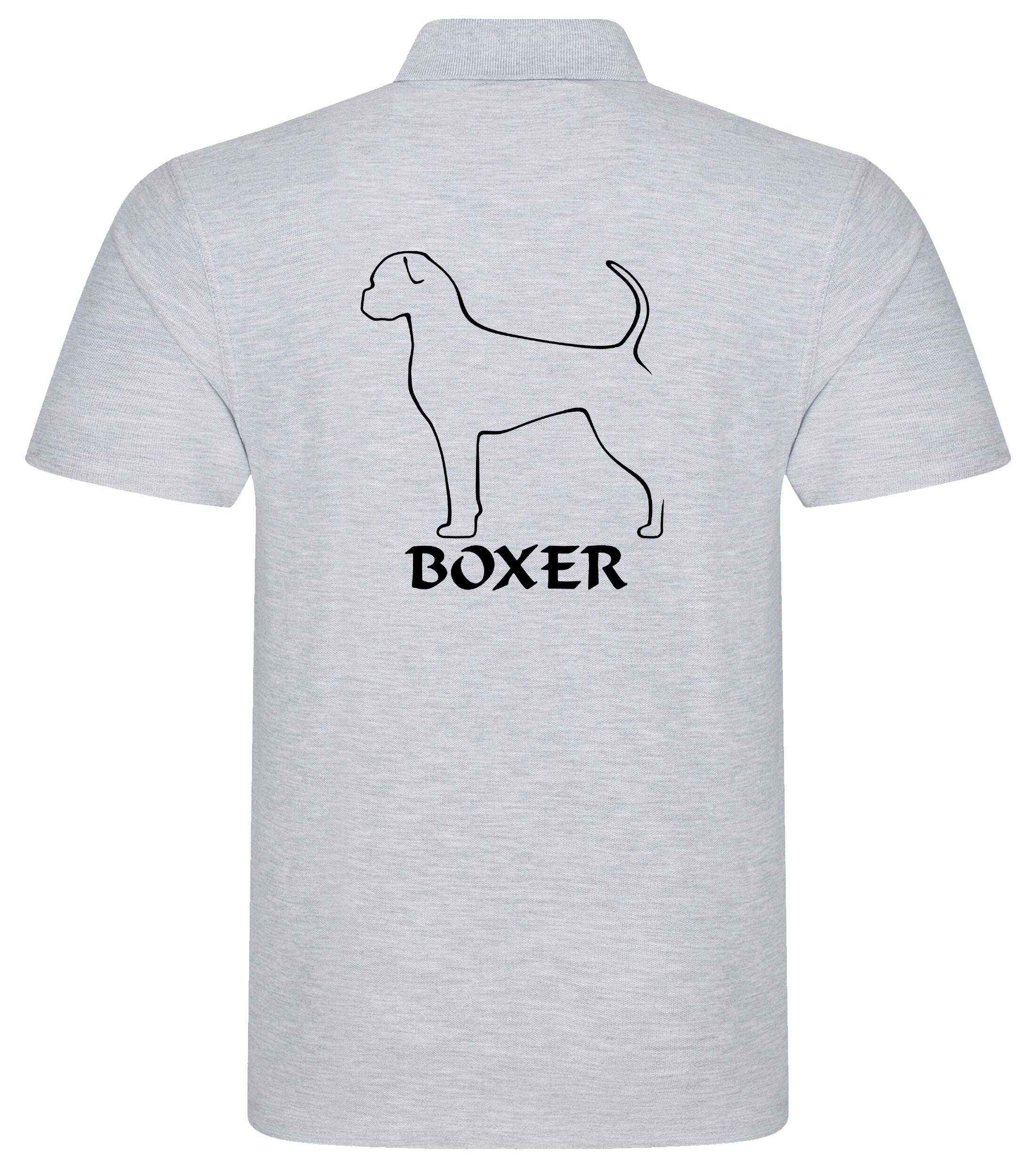 Unisex Boxer Ear Drop (2) Polo Shirt Heather Grey (Black)