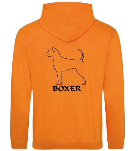 Unisex Boxer Ear Drop (2) Pullover Hoodie Orange Crush (Black)