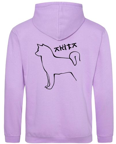 Unisex Akita Pullover Hoodie Lavender (Black)