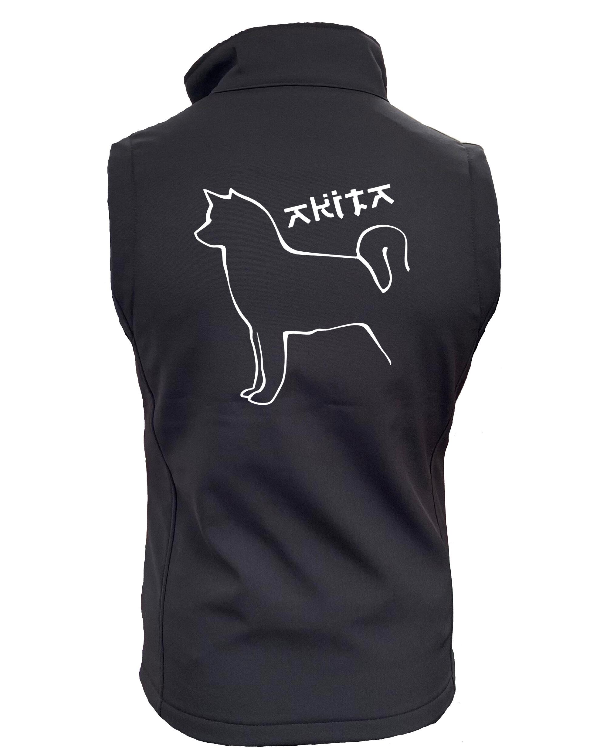 Unisex Akita Softshell Gilet Black (White)