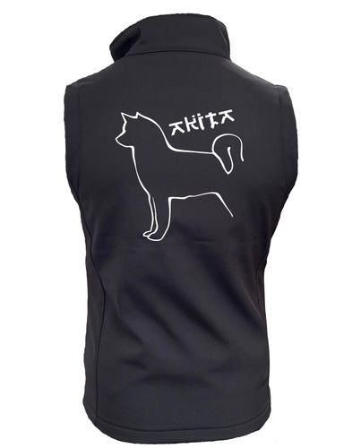Unisex Akita Softshell Gilet Black (White)