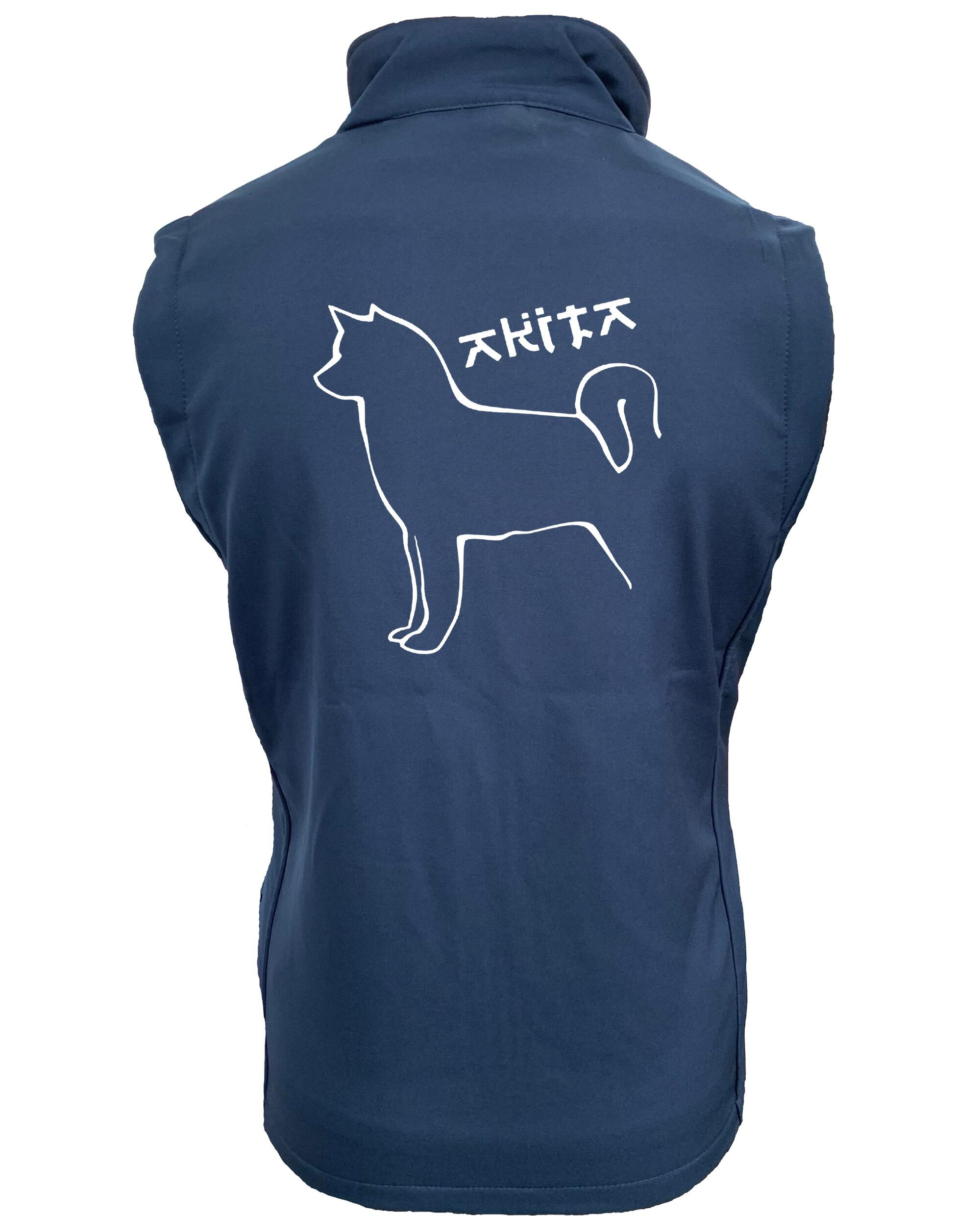 Unisex Akita Softshell Gilet Navy Navy (White)