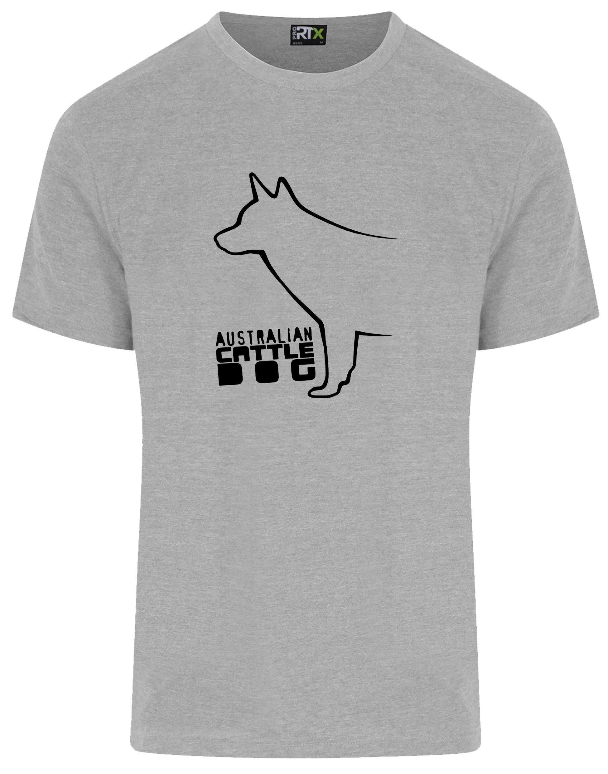 Unisex Australian Cattle Dog Roundneck T-Shirt Heather Grey (Black)