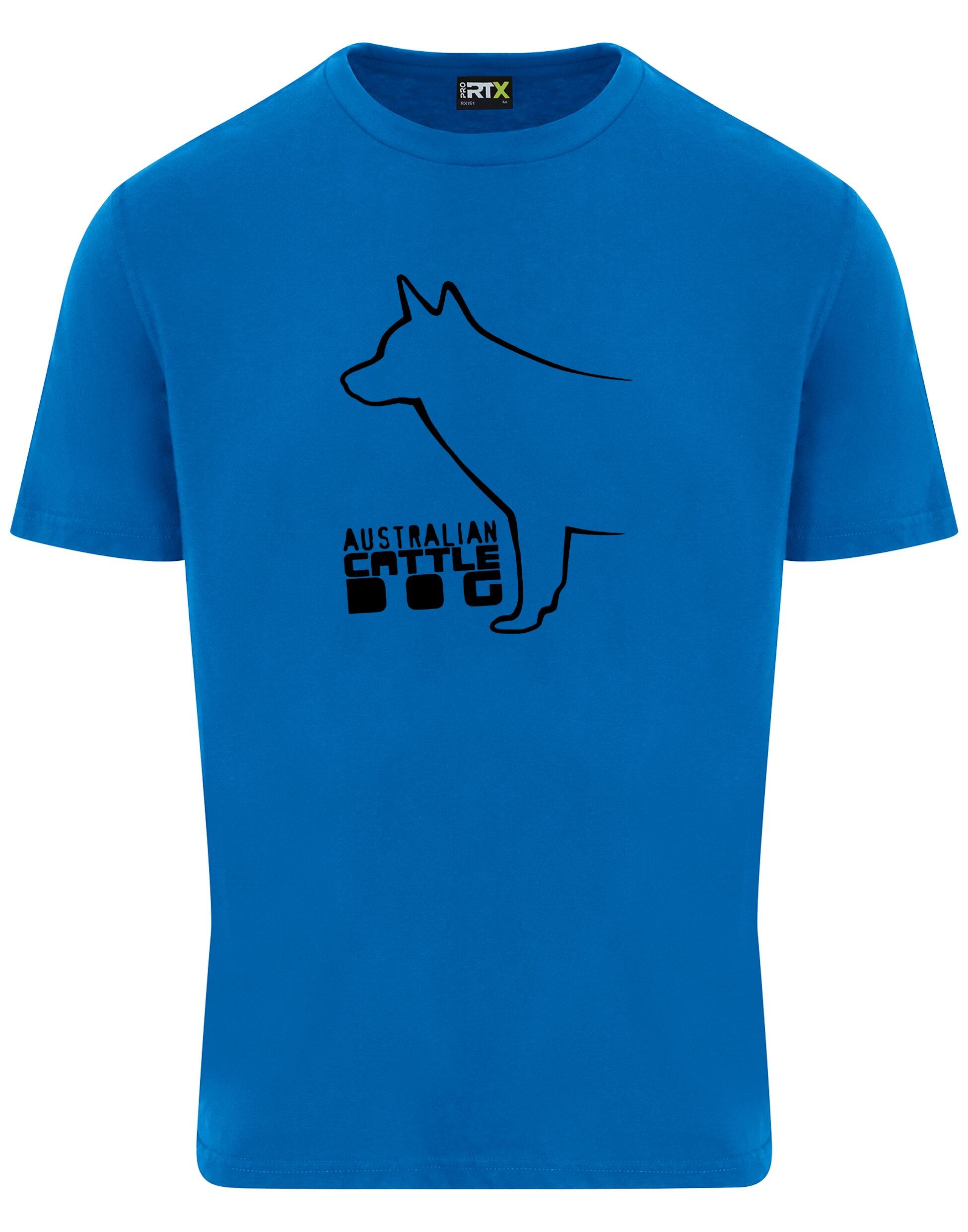 Unisex Australian Cattle Dog Roundneck T-Shirt Sapphire Blue (Black)