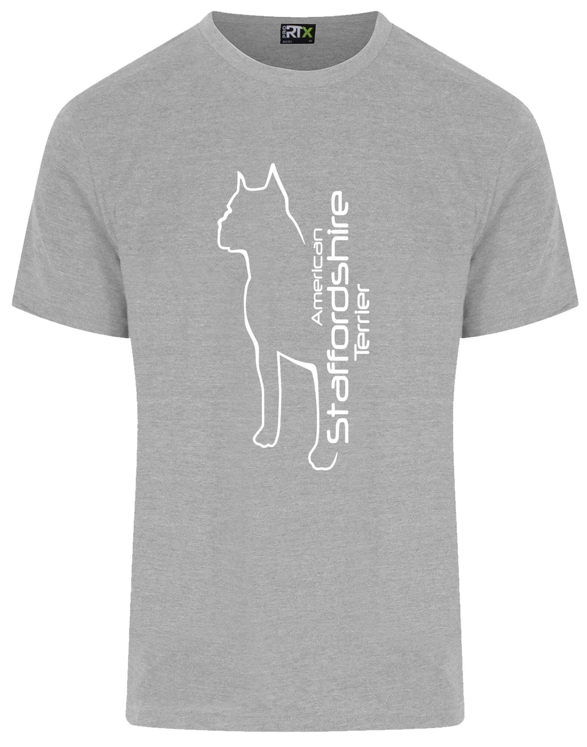 Unisex American Staffordshire Terrier Roundneck T-Shirt Heather Grey (White)