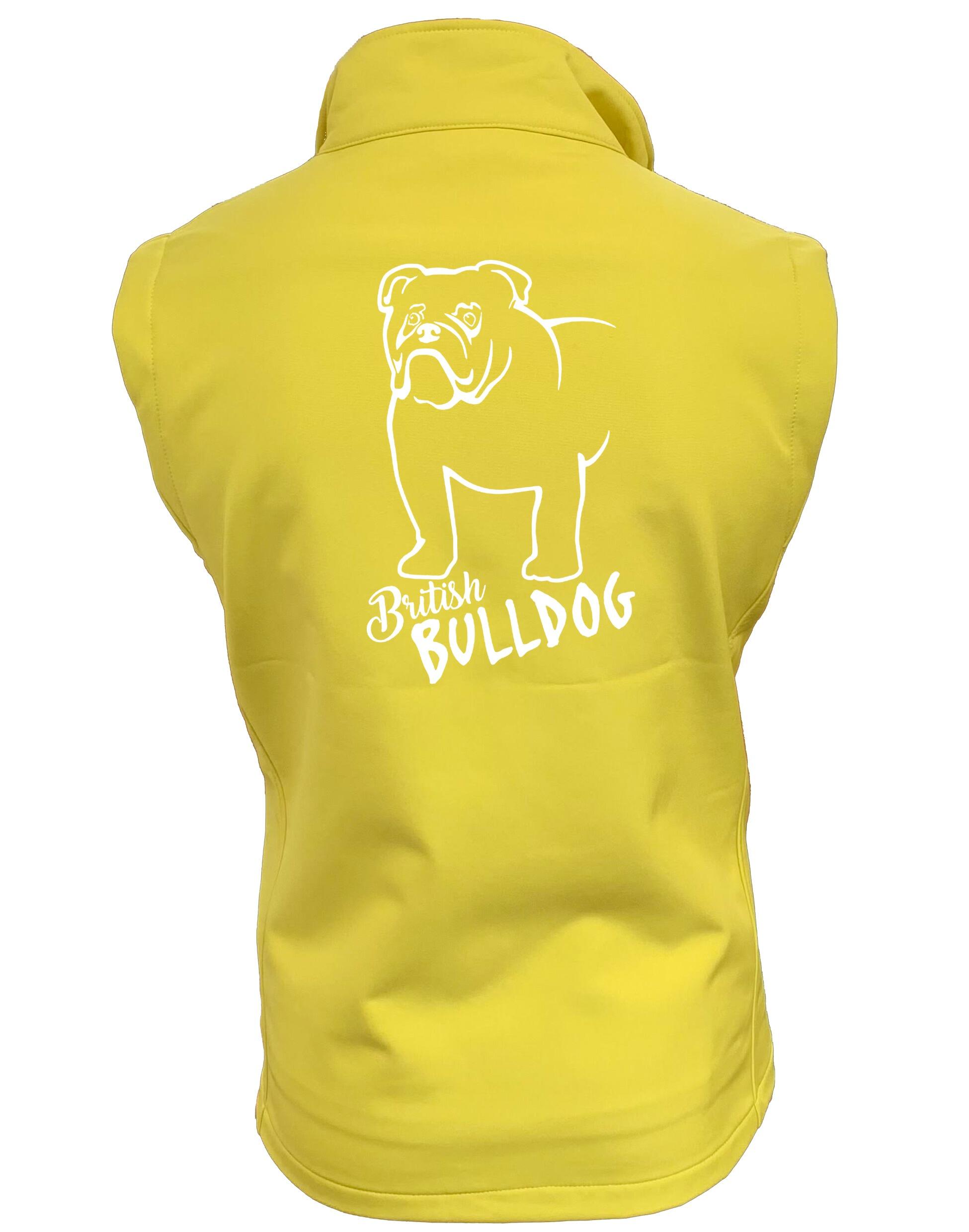 Female British Bulldog Softshell Jacket Yellow (White)