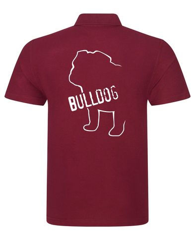 Unisex Bulldog (Body Design) Polo Shirt Burgundy (White)