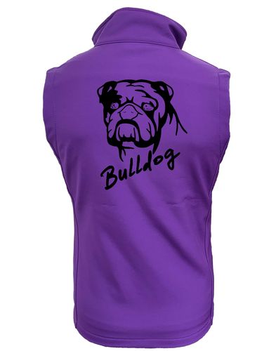 Unisex Bulldog (Head Design) Softshell Gilet Purple (Black)