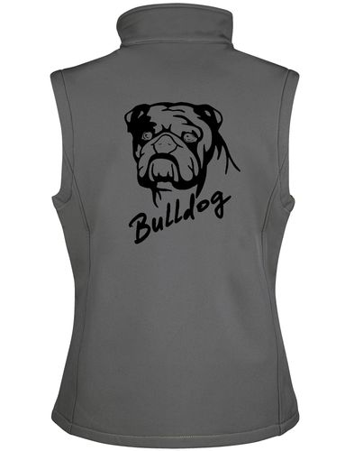 Unisex Bulldog (Head Design) Softshell Jacket Charcoal (Black)