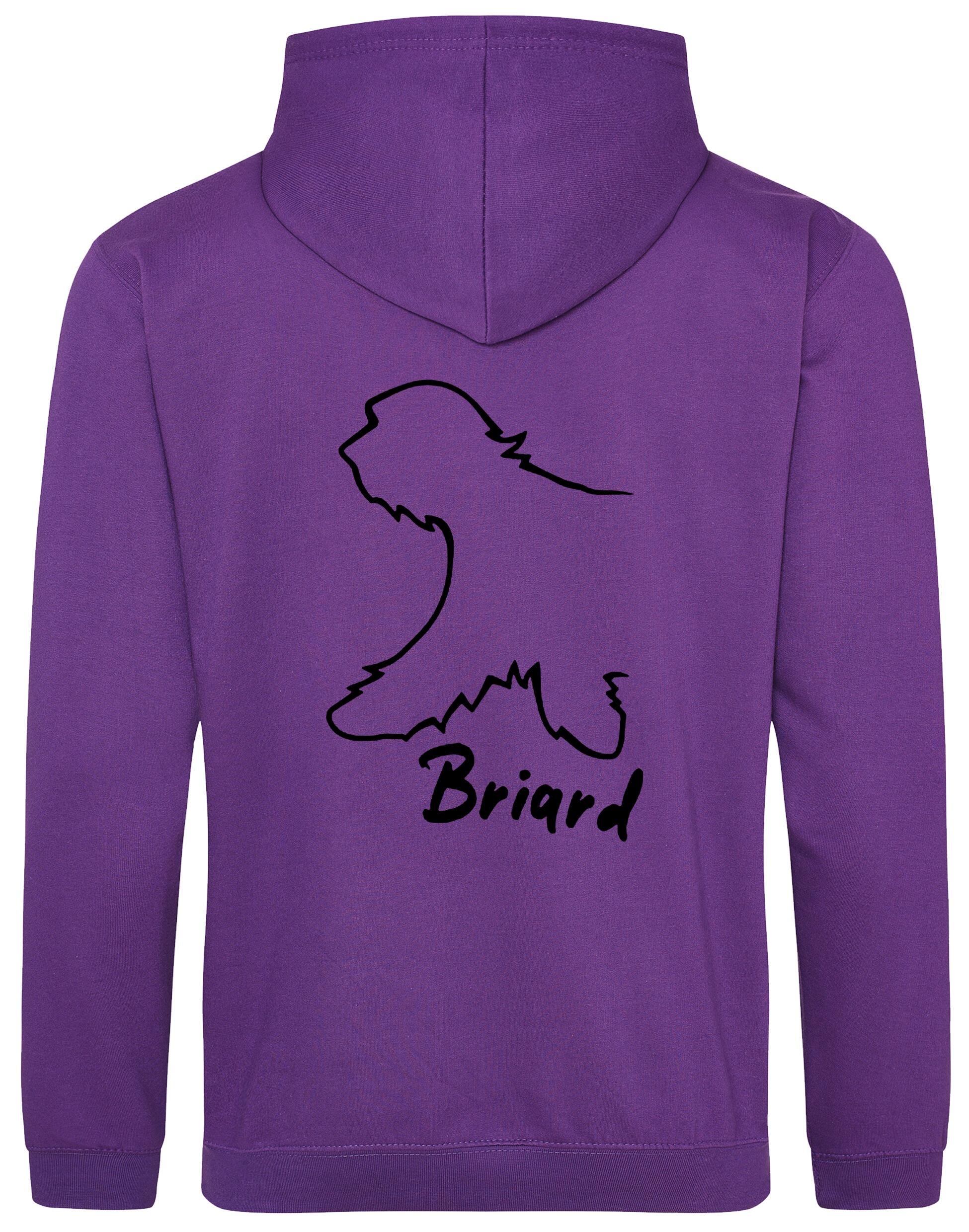 Unisex Briard Pullover Hoodie Purple (Black)