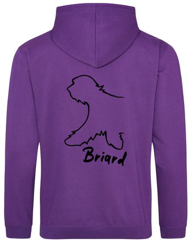 Unisex Briard Pullover Hoodie Purple (Black)
