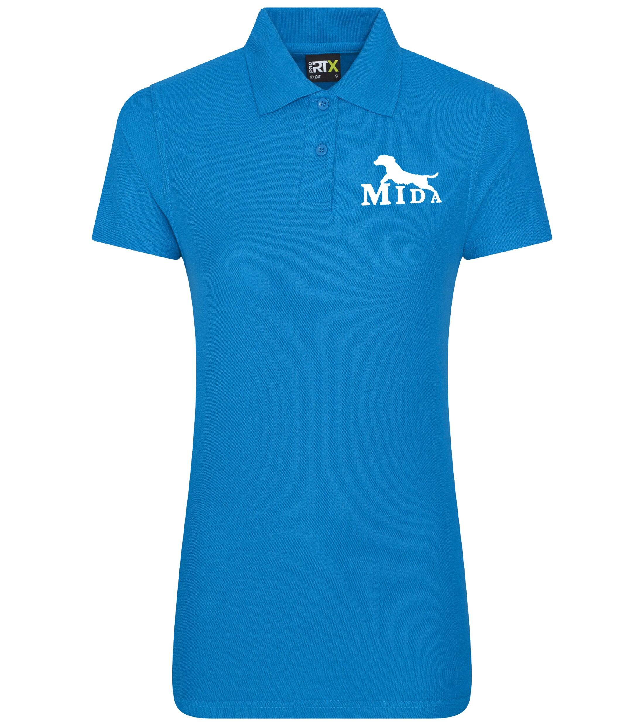 Mersea Island Dog Agility Female Cotton Polo Sapphire Blue
