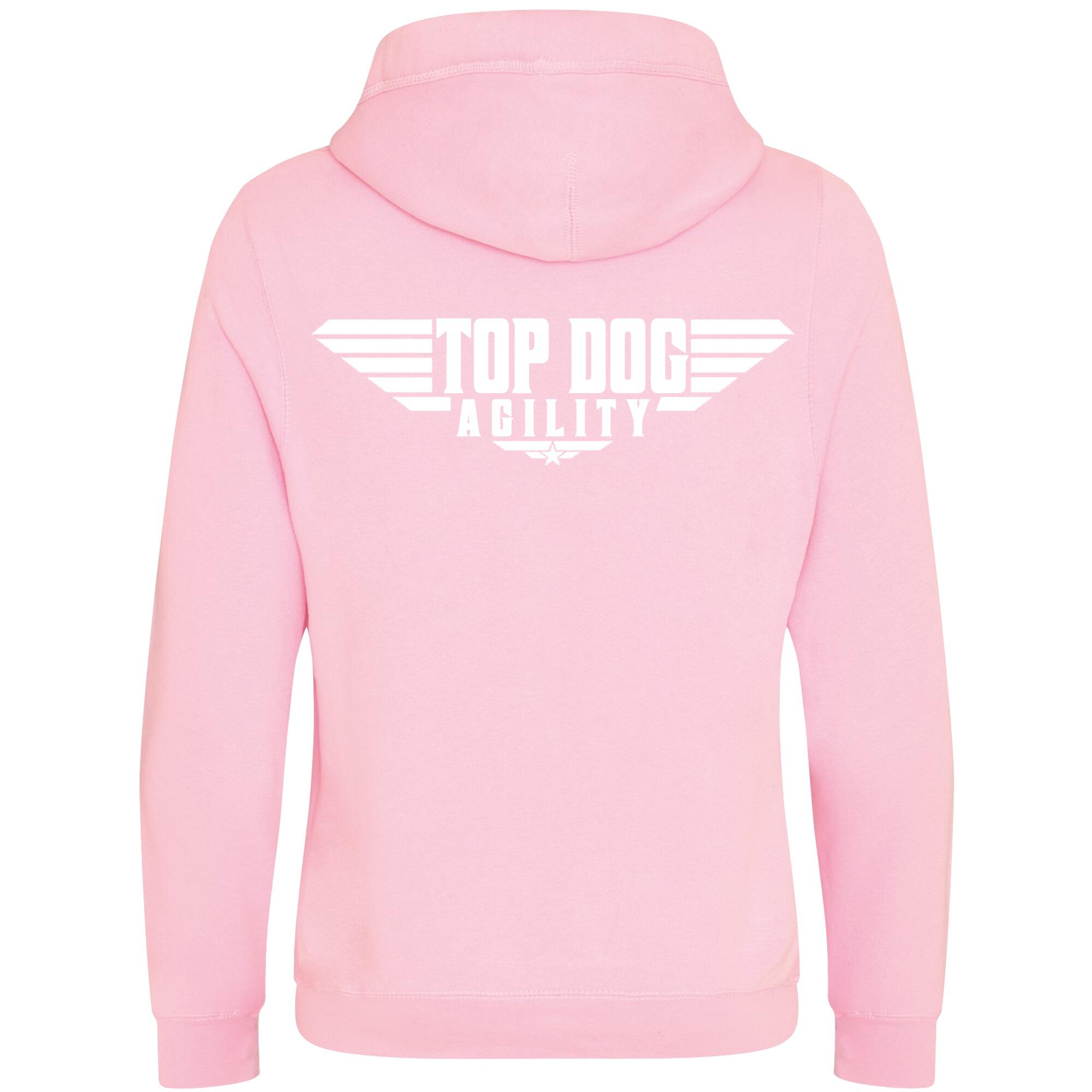 Baby Pink Cross Neck Hoodies with "Top Dog Agility" White Print - Agility Lifestyle Collection